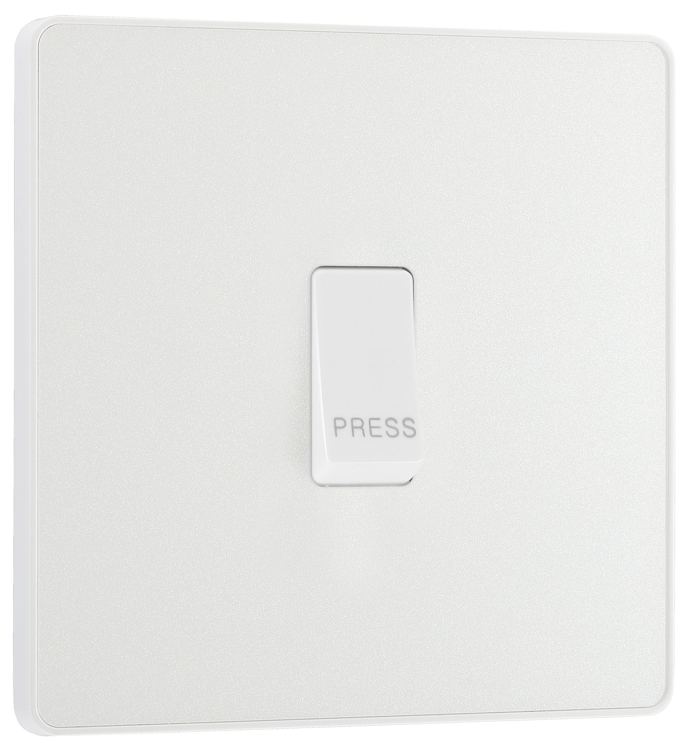BG Evolve Pearlescent White 10A Single Press Switch