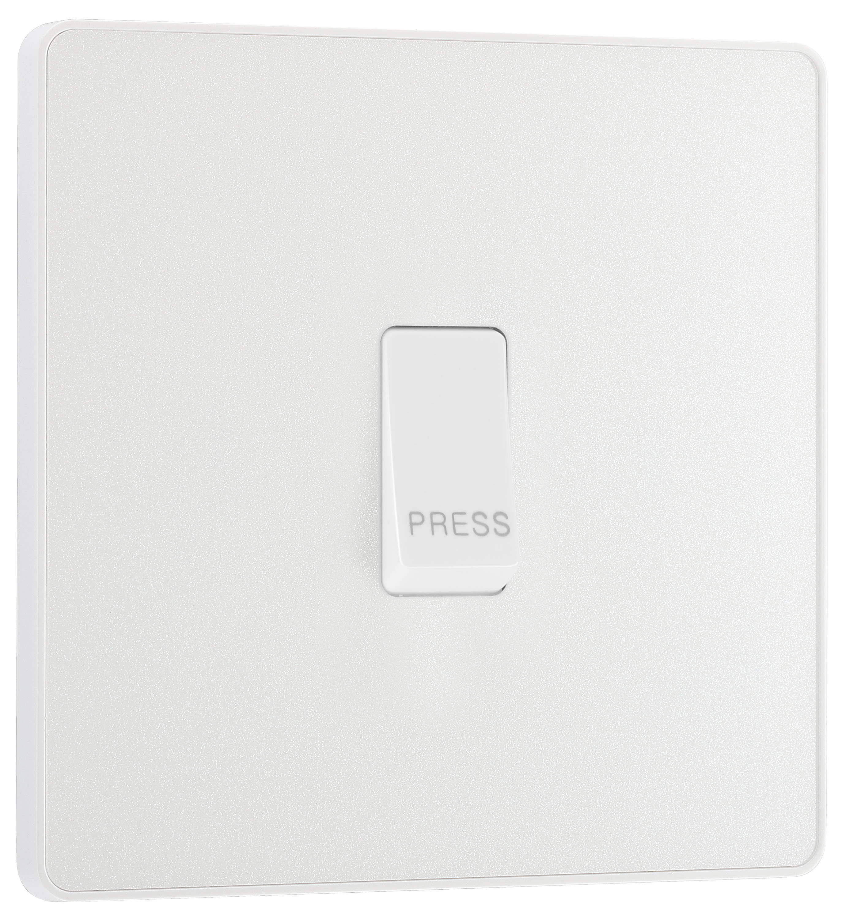 BG Evolve Pearlescent White 10A Single Press Switch