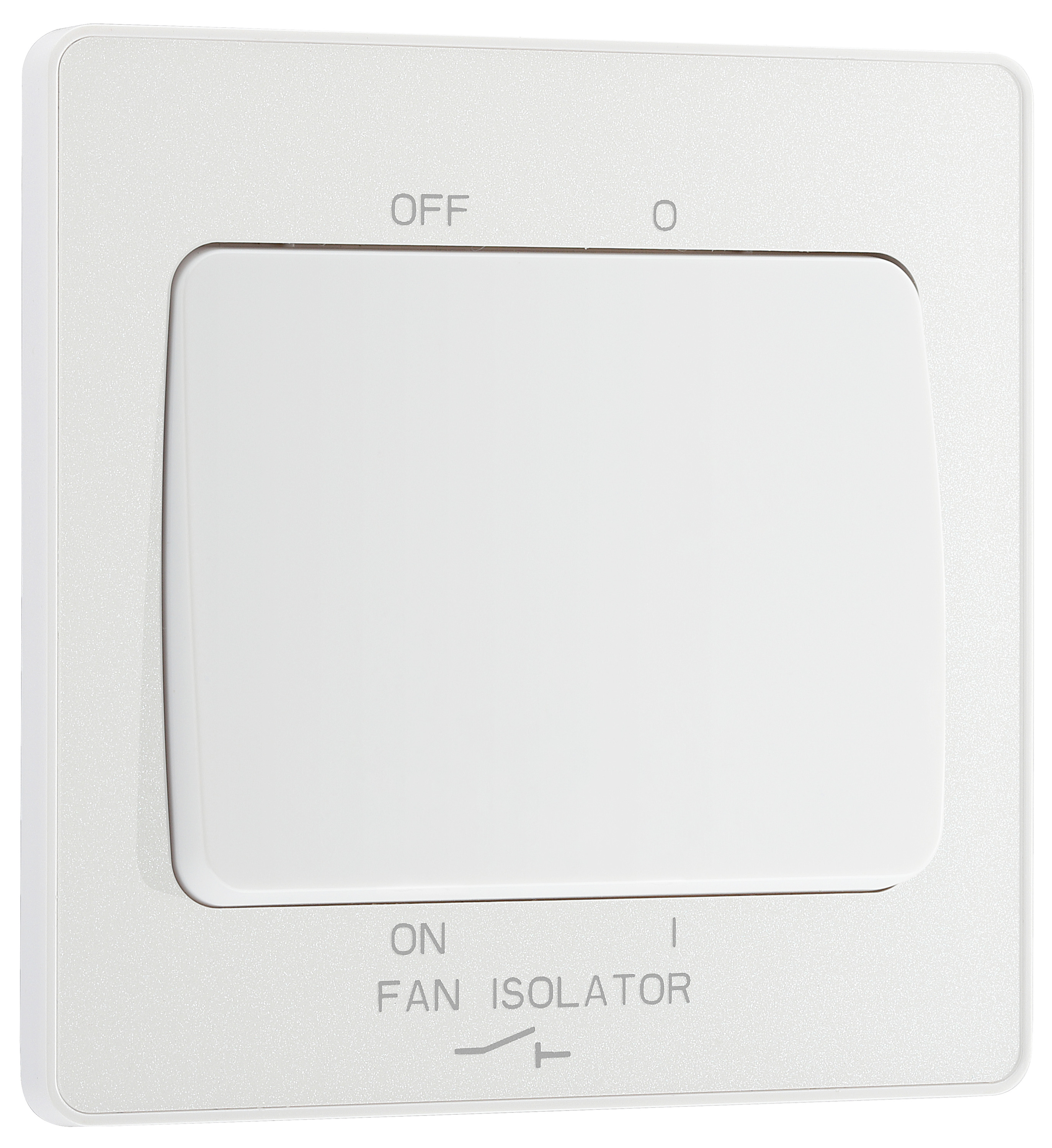 BG Evolve Pearlescent White 10A Triple Pole Fan Isolator Switch