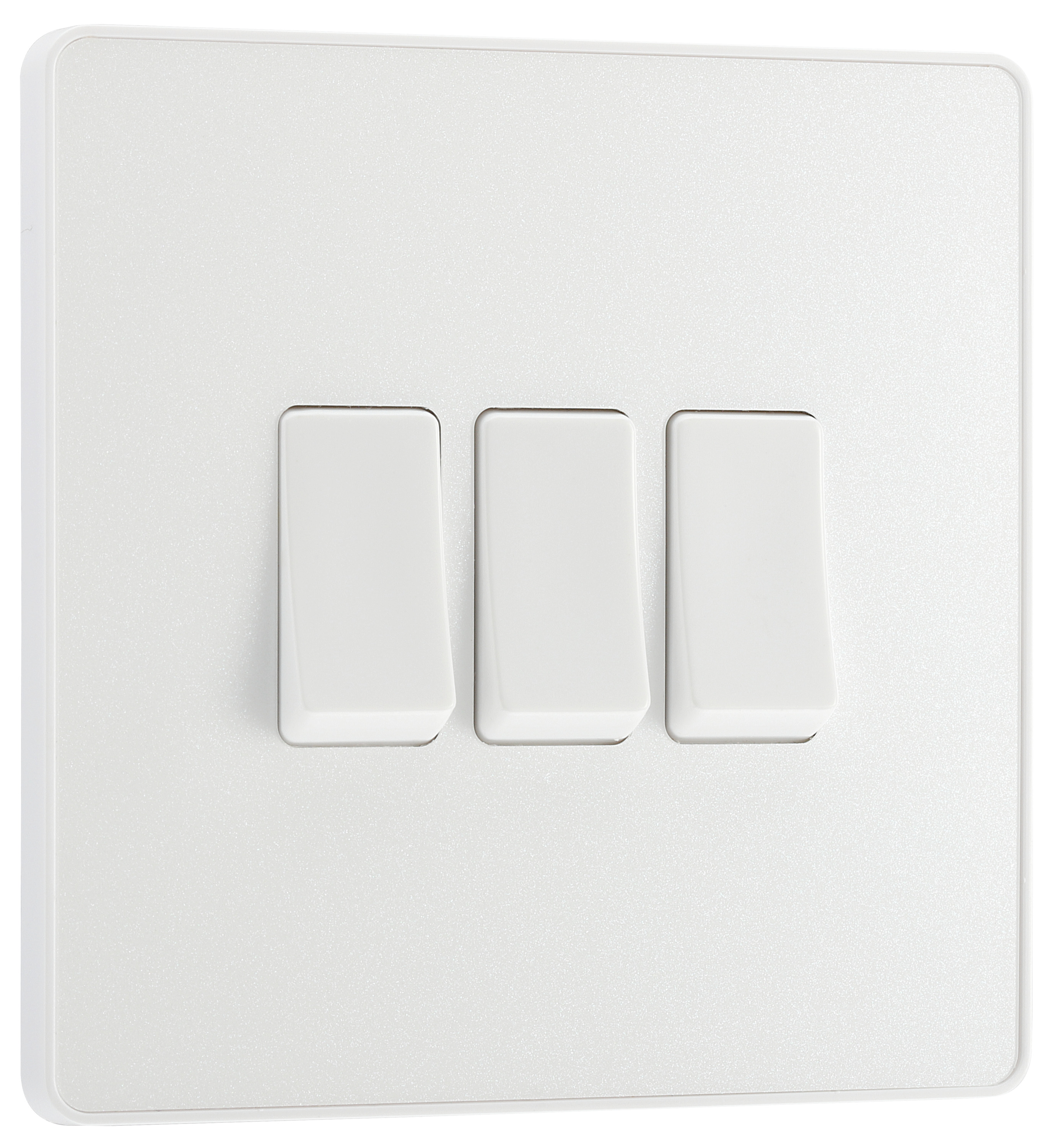 Image of BG Evolve Pearlescent White 20A 16Ax Triple Light Switch - 2 Way