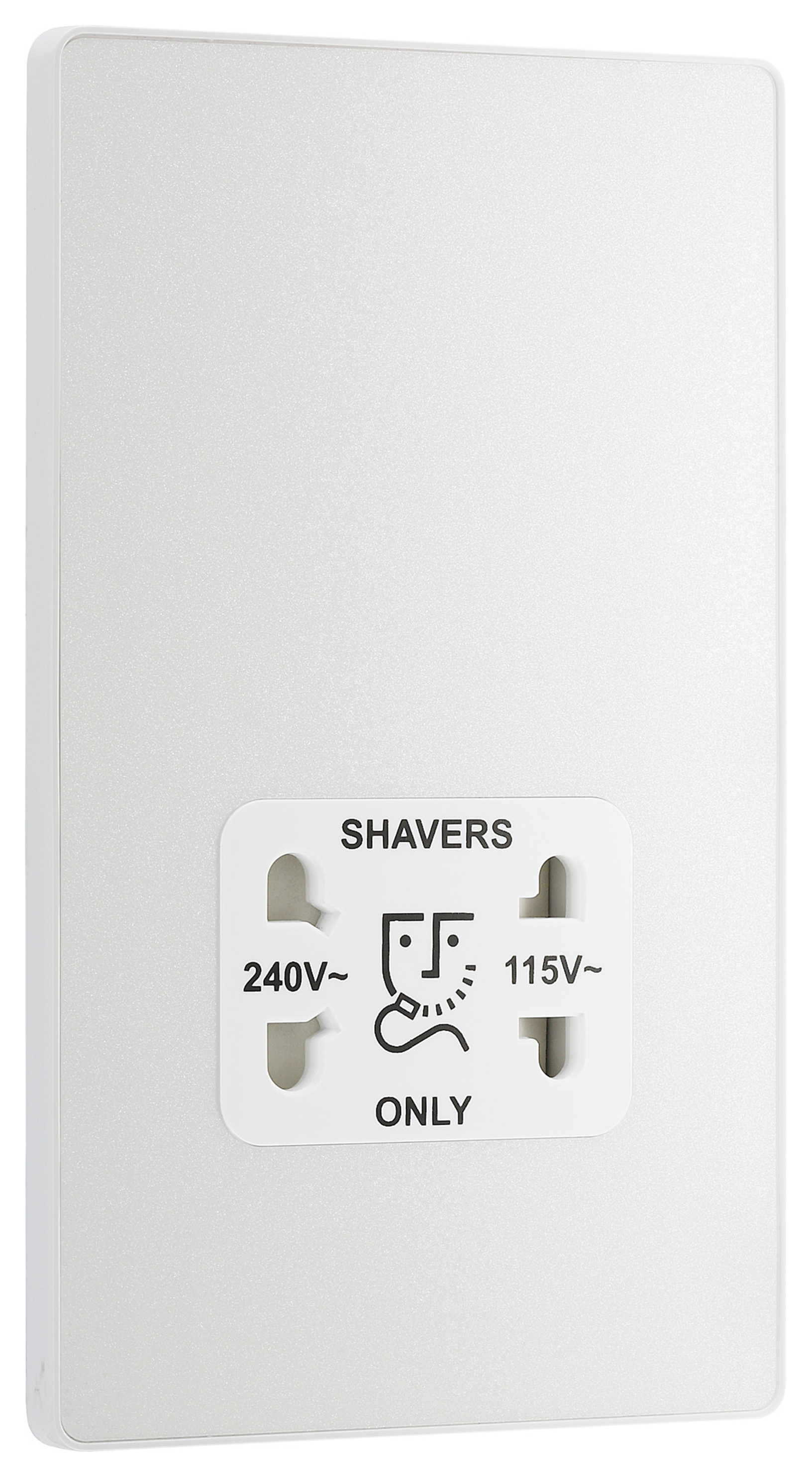 BG Evolve 115.240V Dual Voltage Shaver Socket - Pearlescent White