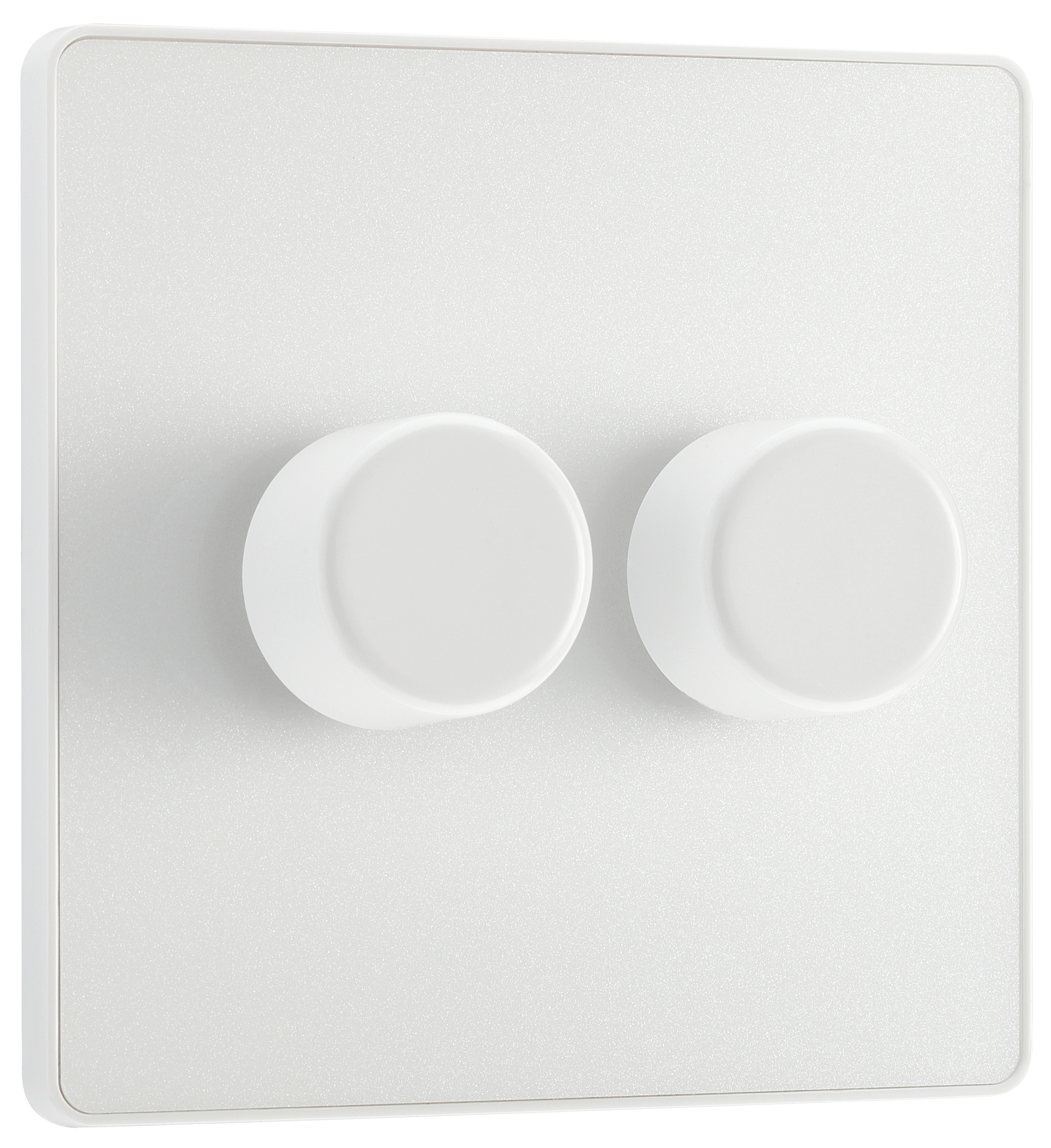 Image of BG Evolve Pearlescent White 2 Way Trailing Edge Led Push On / Off Led Double Dimmer Switch - 200W