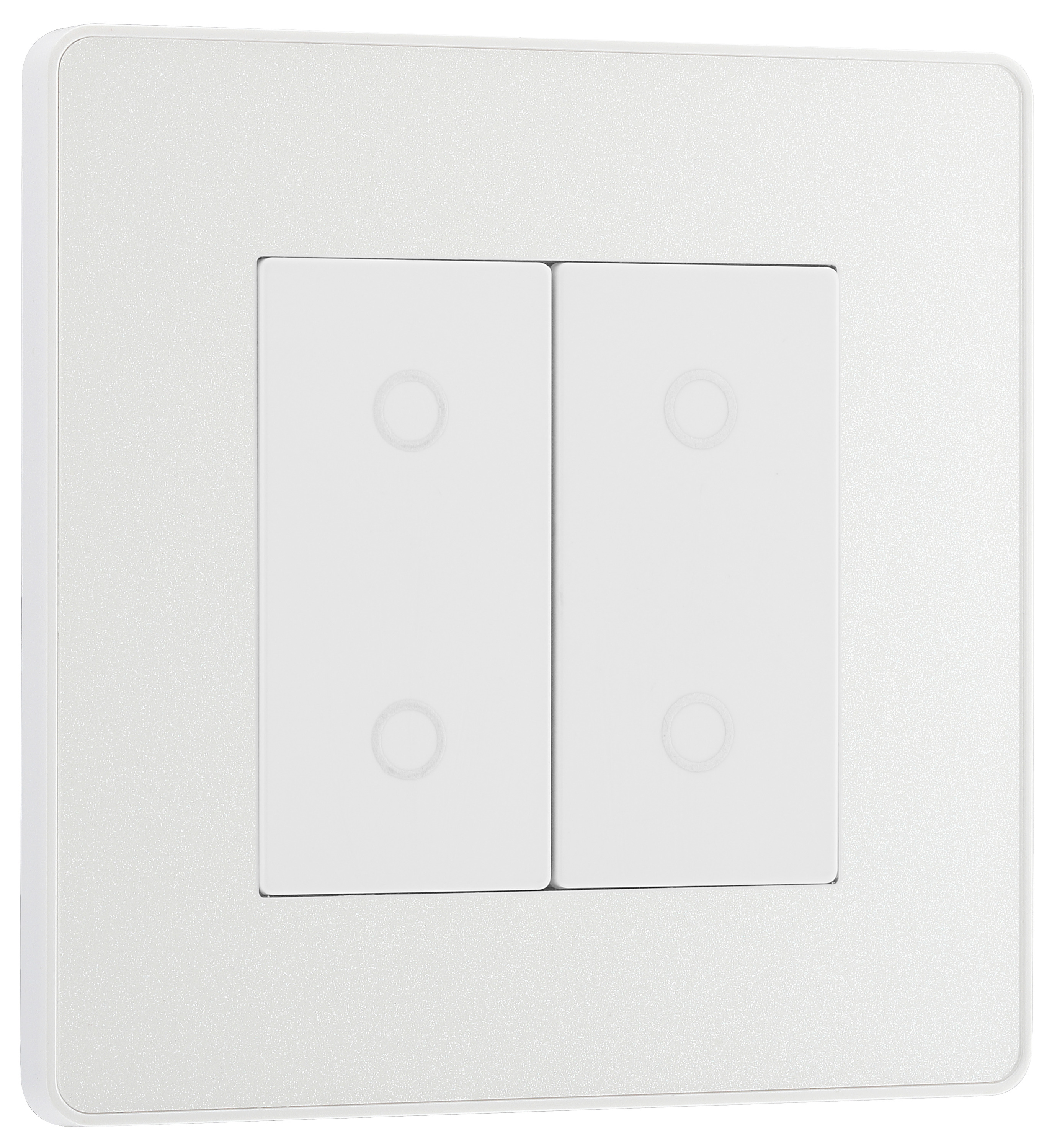 BG Evolve 2 Way Master Double Touch 200W Dimmer Switch - Pearlescent White