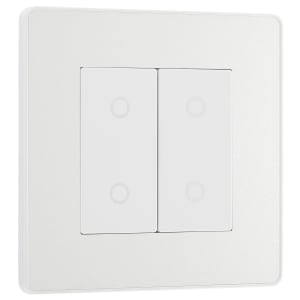 BG Evolve Pearlescent White 2 Way Master Double Touch Dimmer Switch - 200W