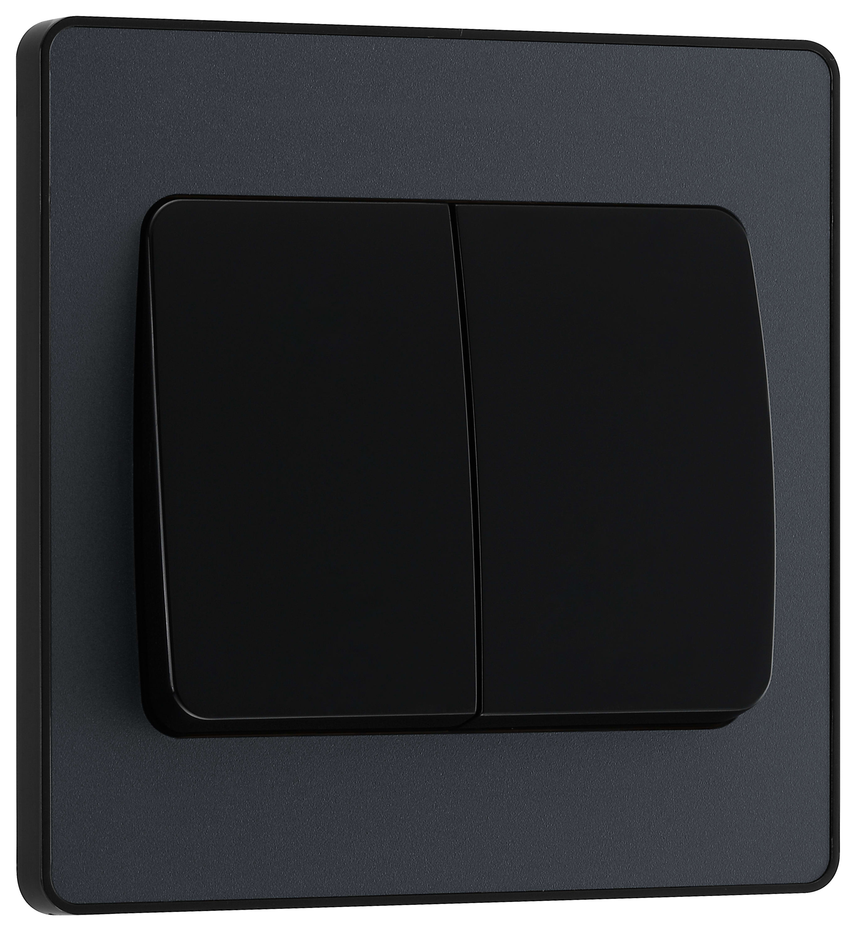 BG Evolve Matt Grey 20A 16Ax Wide Rocker Double Light Switch - 2 Way