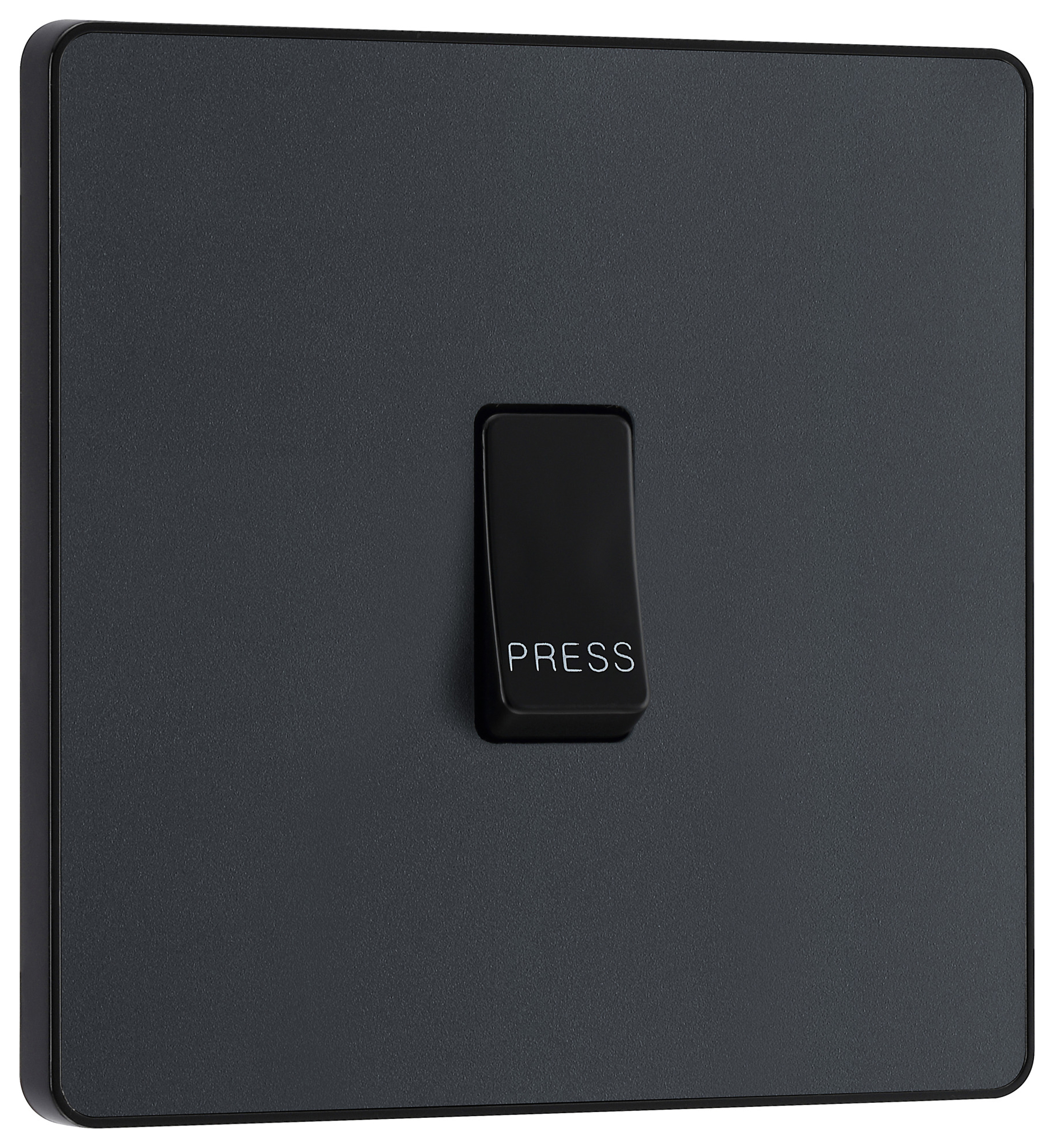 BG Evolve Matt Grey 10A Single Press Switch
