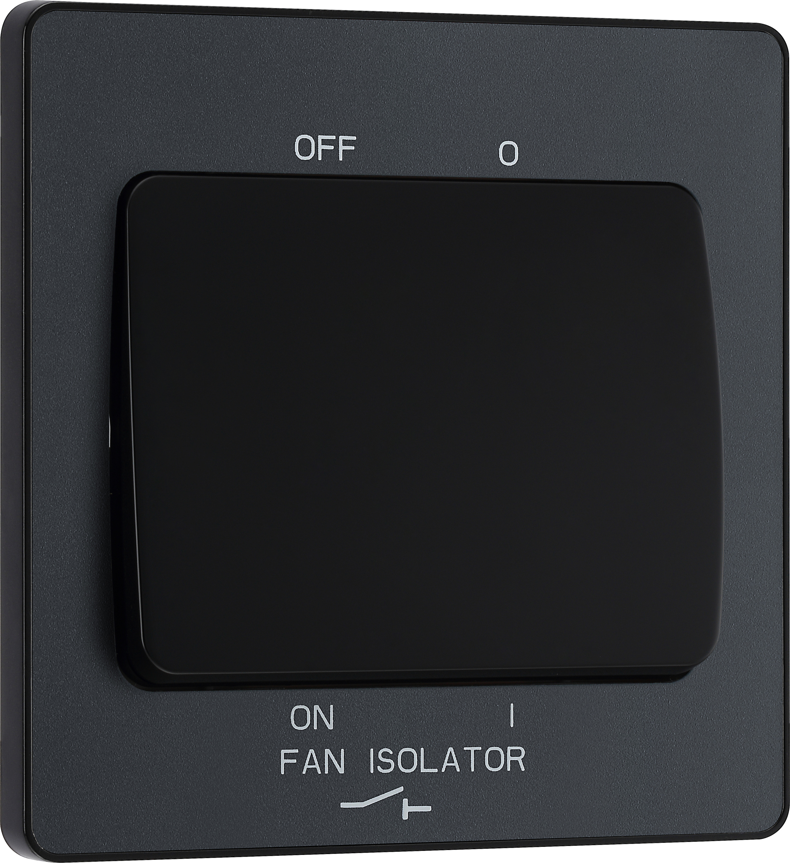 BG Evolve Matt Grey 10A Triple Pole Fan Isolator Switch