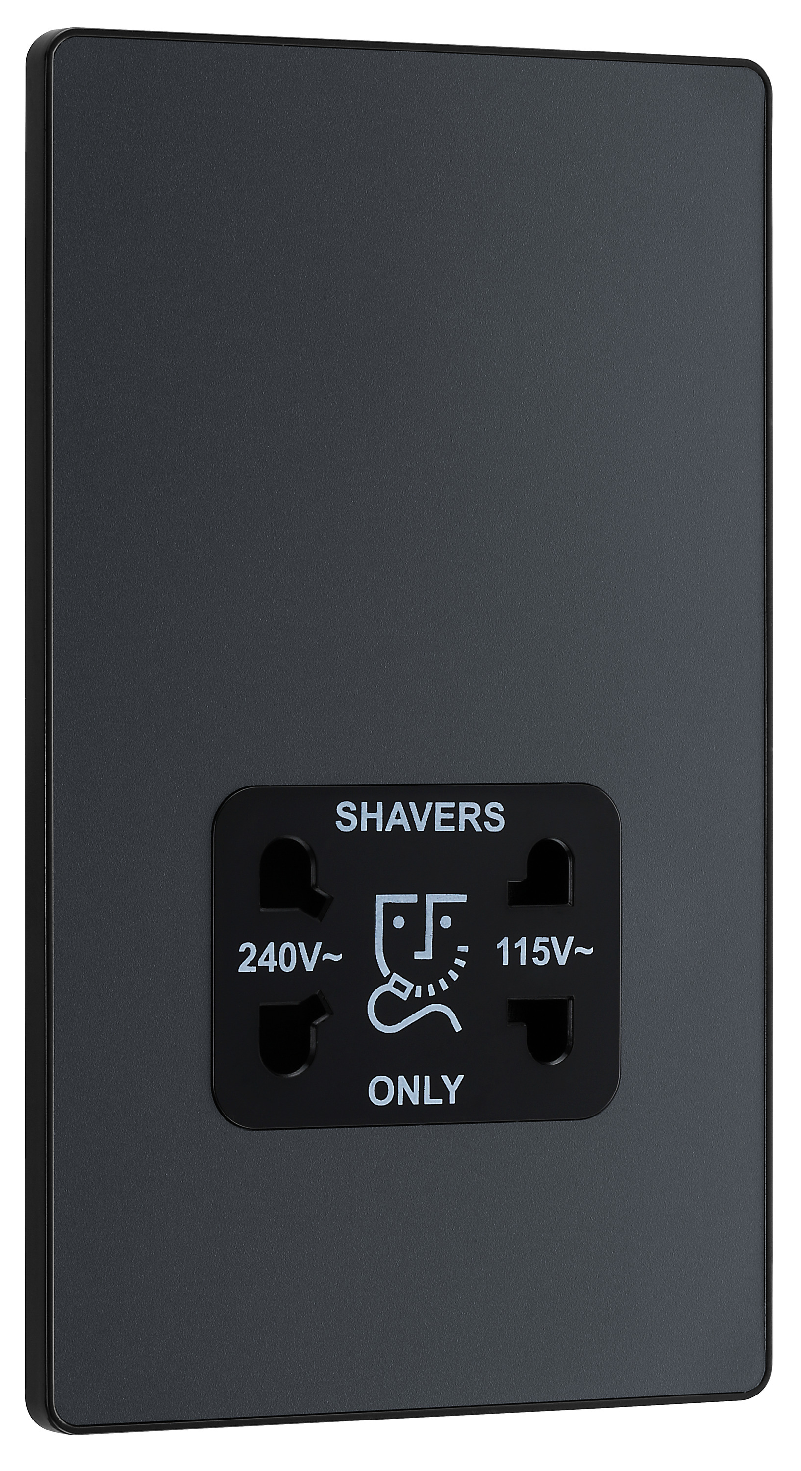 BG Evolve 115/240V Dual Voltage Shaver Socket - Matt Grey