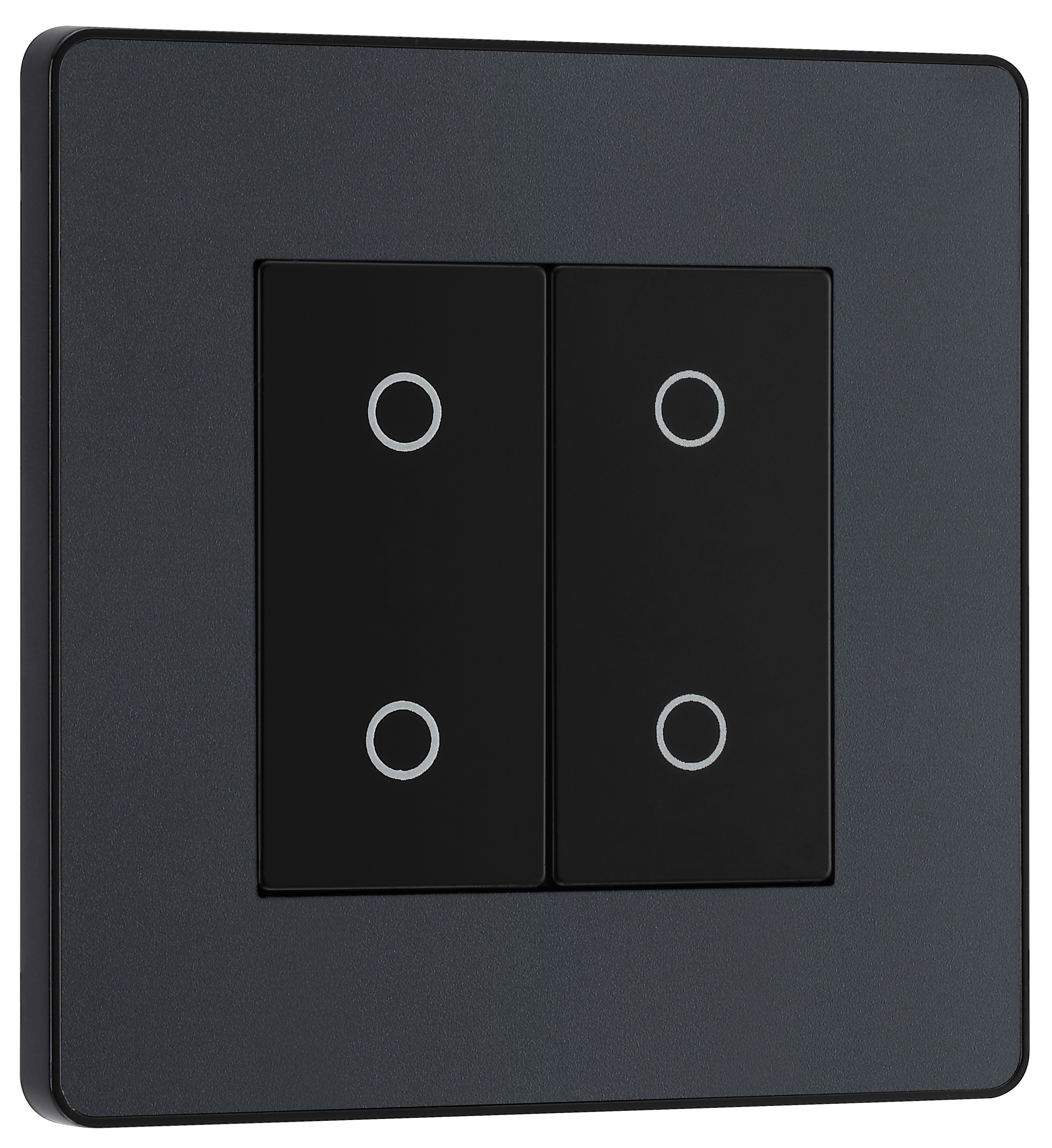 Image of BG Evolve Secondary Matt Grey 2 Way Double Touch Dimmer Switch - 200W