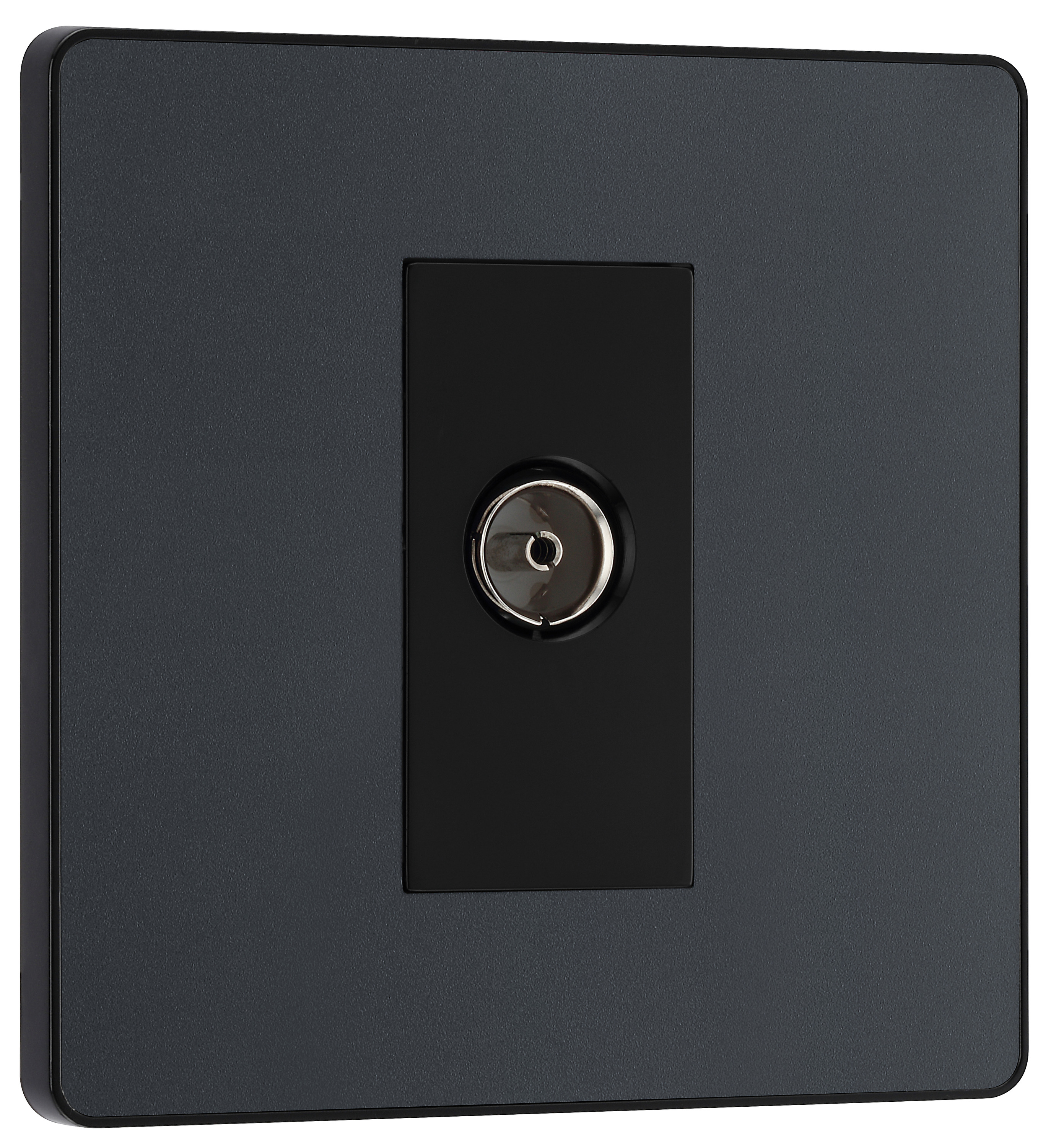 Image of BG Evolve Matt Grey Single Socket for TV or FM Co-Axial Aerial Connection