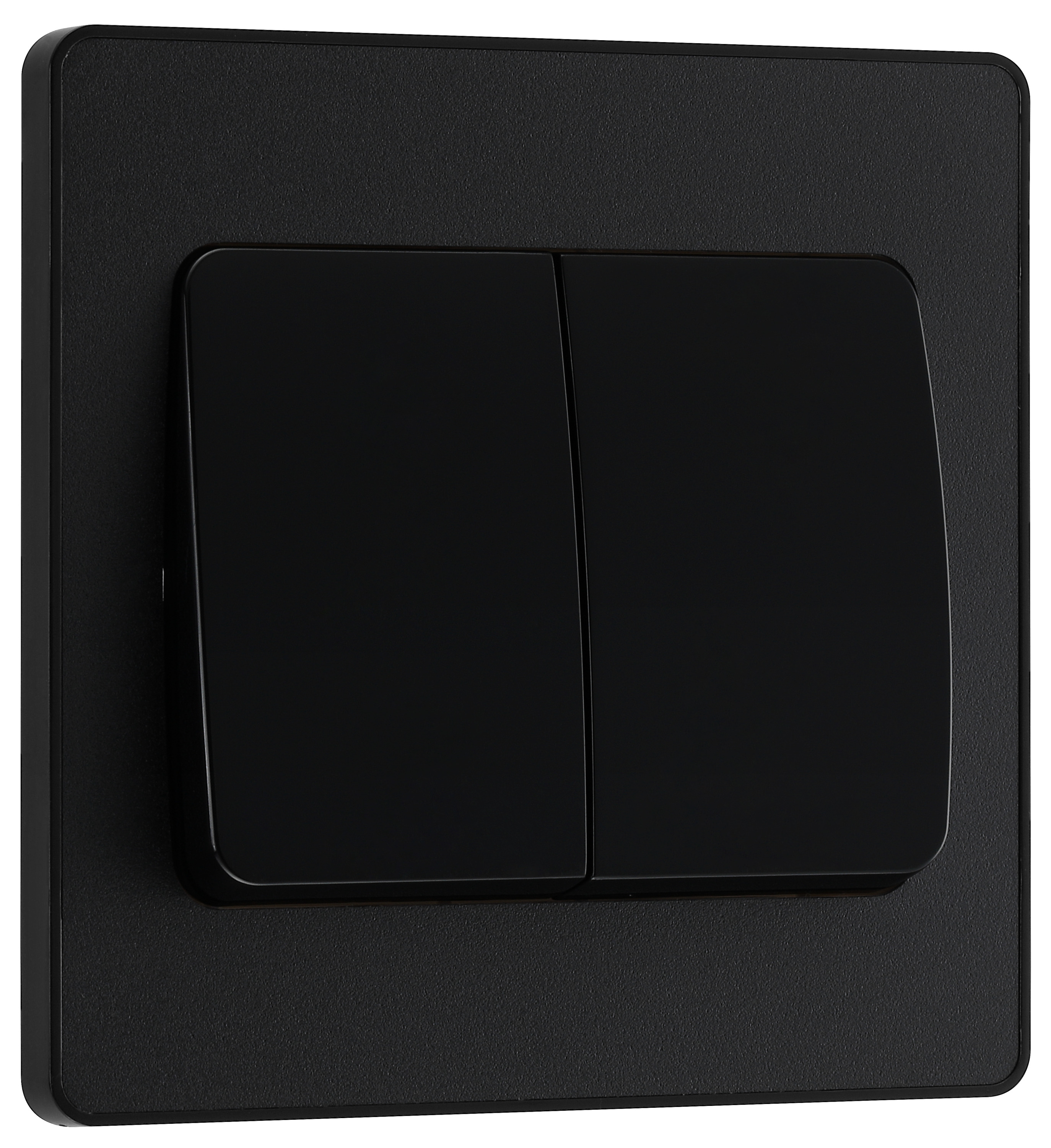 Image of BG Evolve Matt Black 20A 16Ax Wide Rocker Double Light Switch - 2 Way
