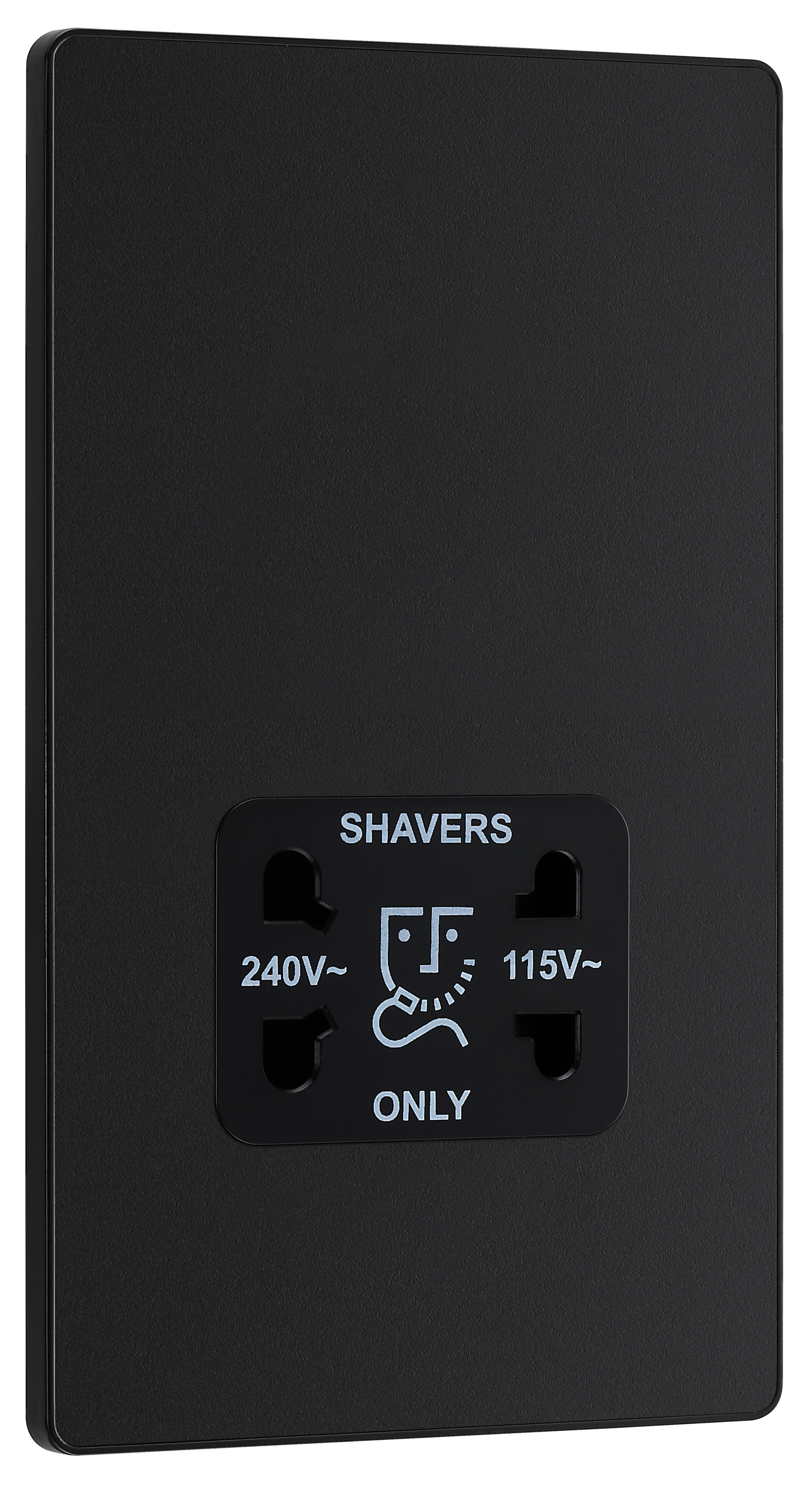 BG Evolve 115-240V Dual Voltage Shaver Socket - Matt Black