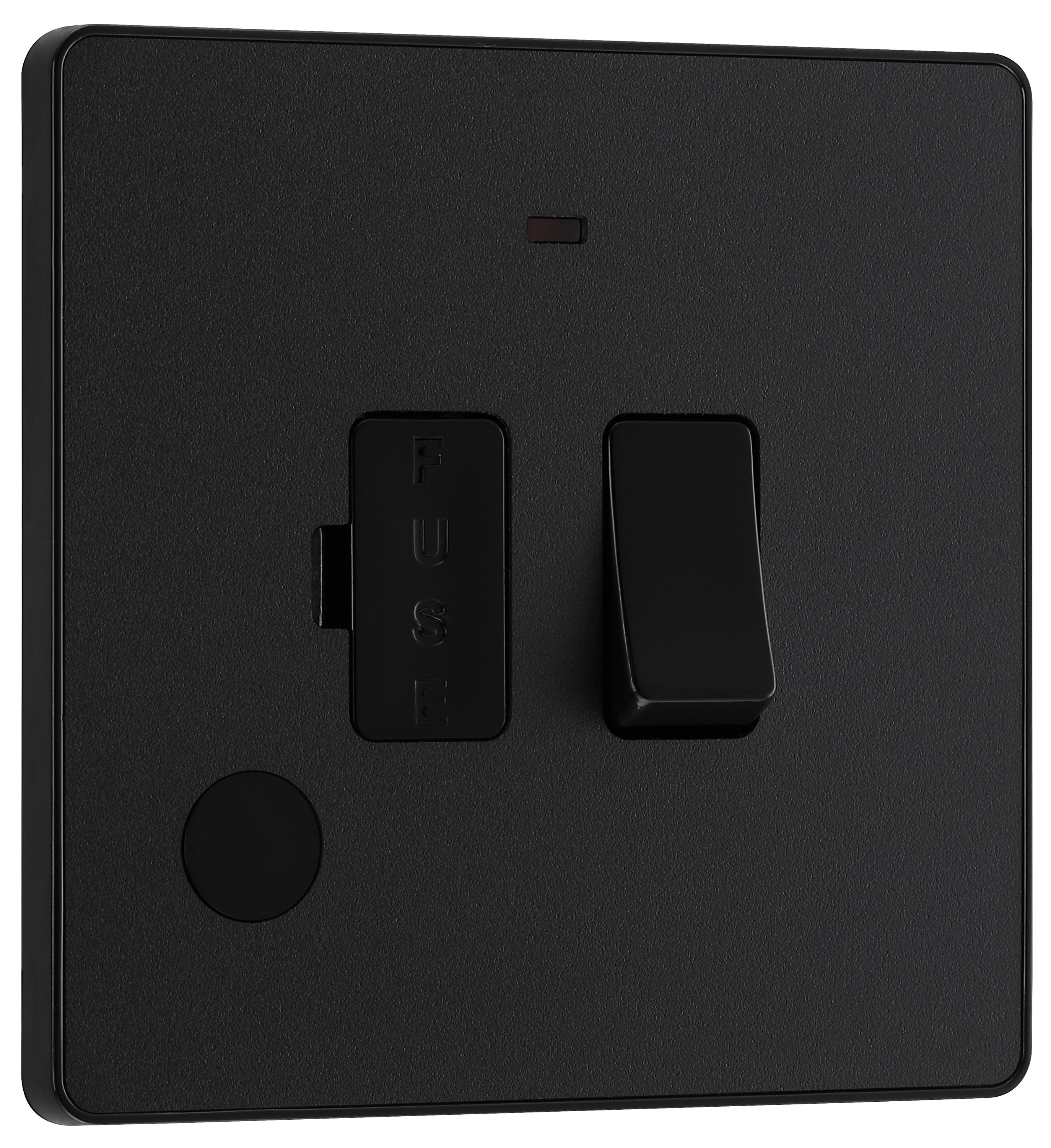 BG Evolve Matt Black 13A Switched Fused Connection Unit with Power Led Indicator & Flex Outlet