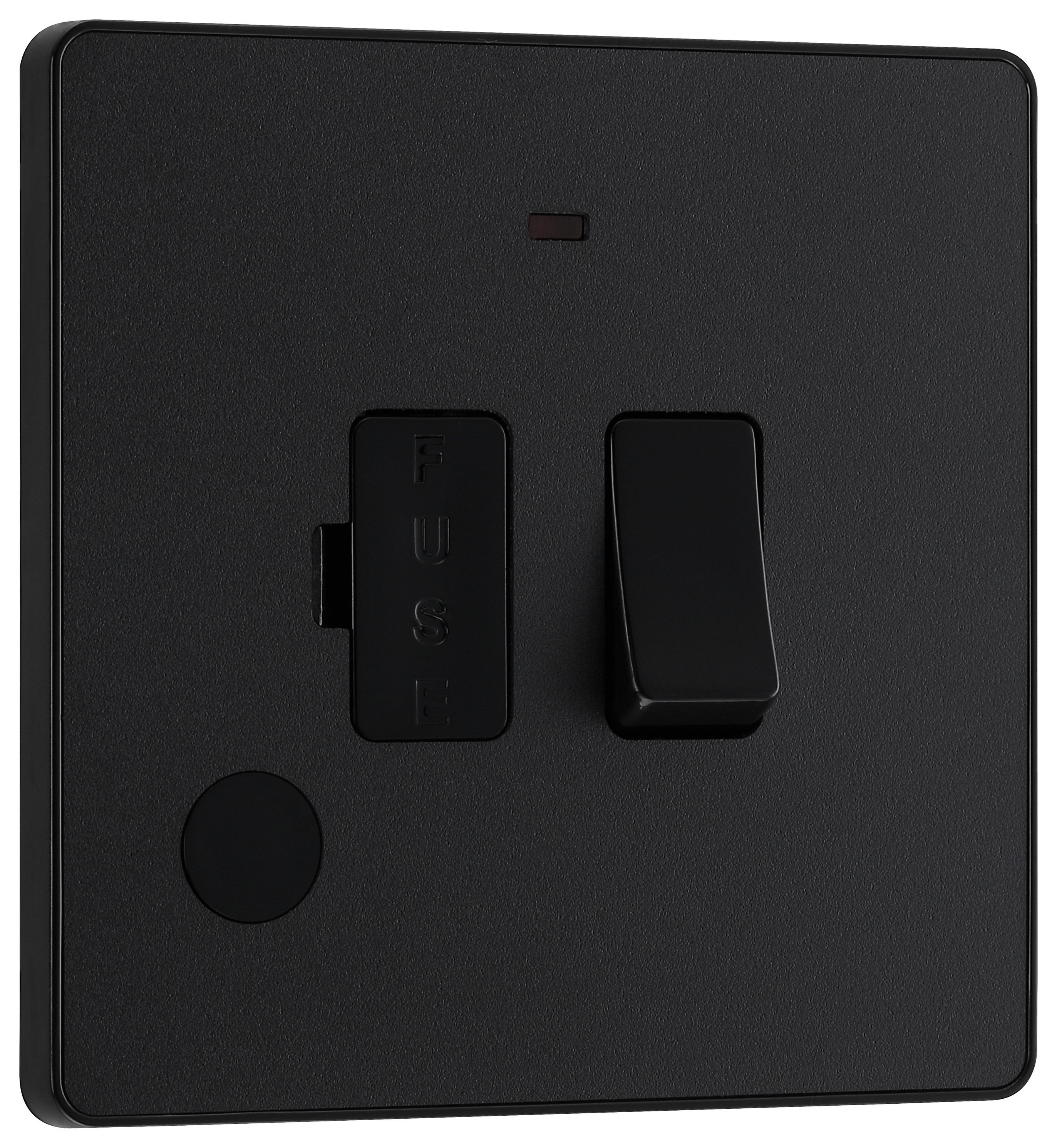 BG Evolve Matt Black 13A Switched Fused Connection Unit with Power Led Indicator & Flex Outlet