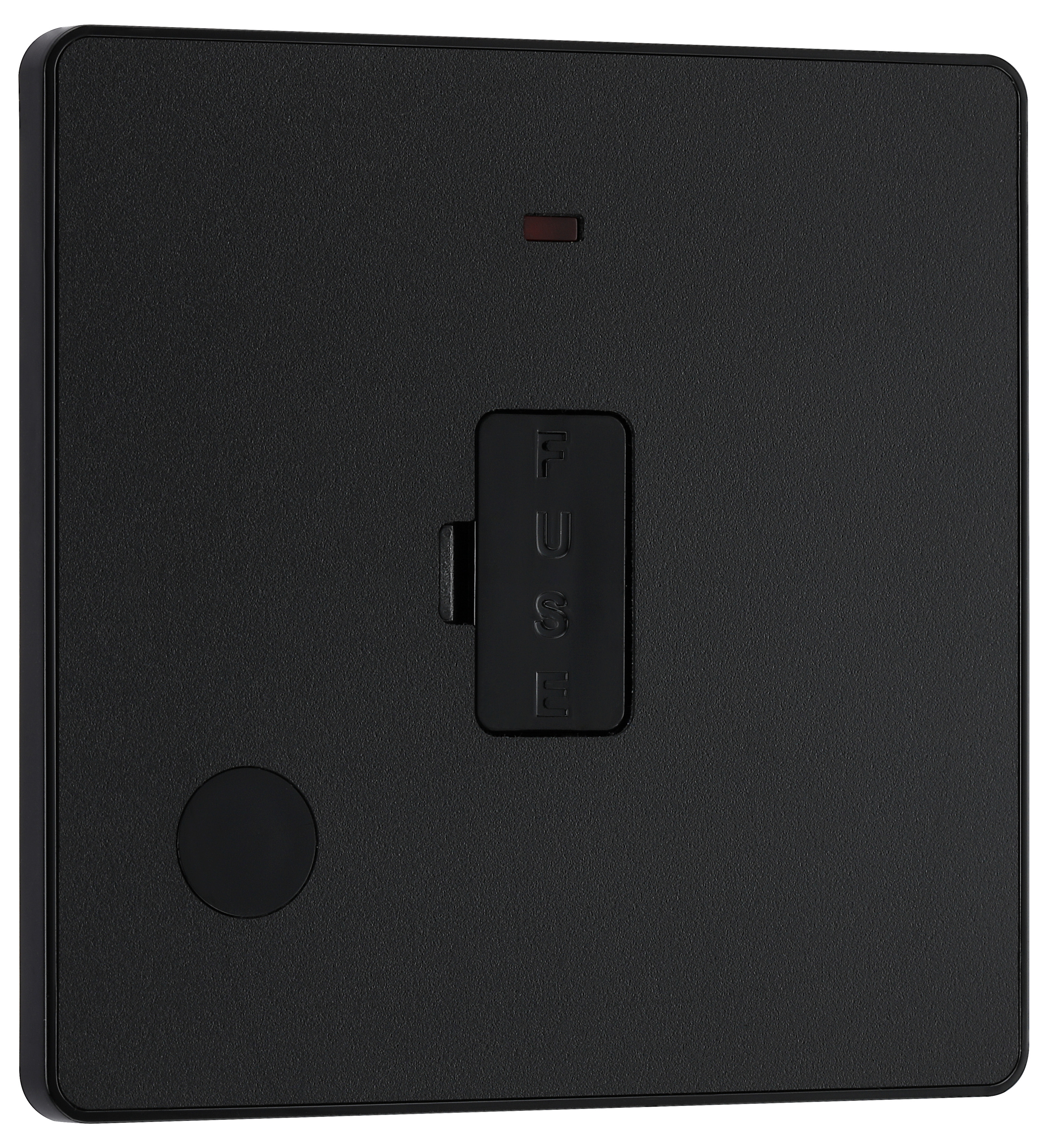 Image of BG Evolve Matt Black 13A Unswitched Fused Connection Unit with Power Led Indicator & Flex Outlet