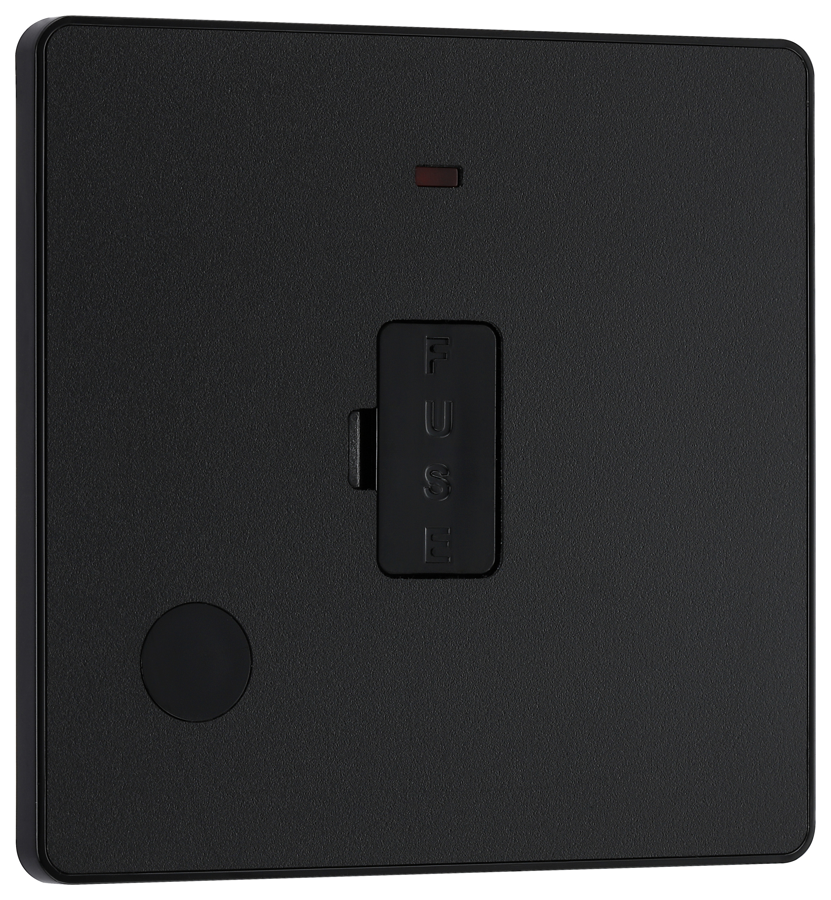 Image of BG Evolve Matt Black 13A Unswitched Fused Connection Unit with Power Led Indicator & Flex Outlet