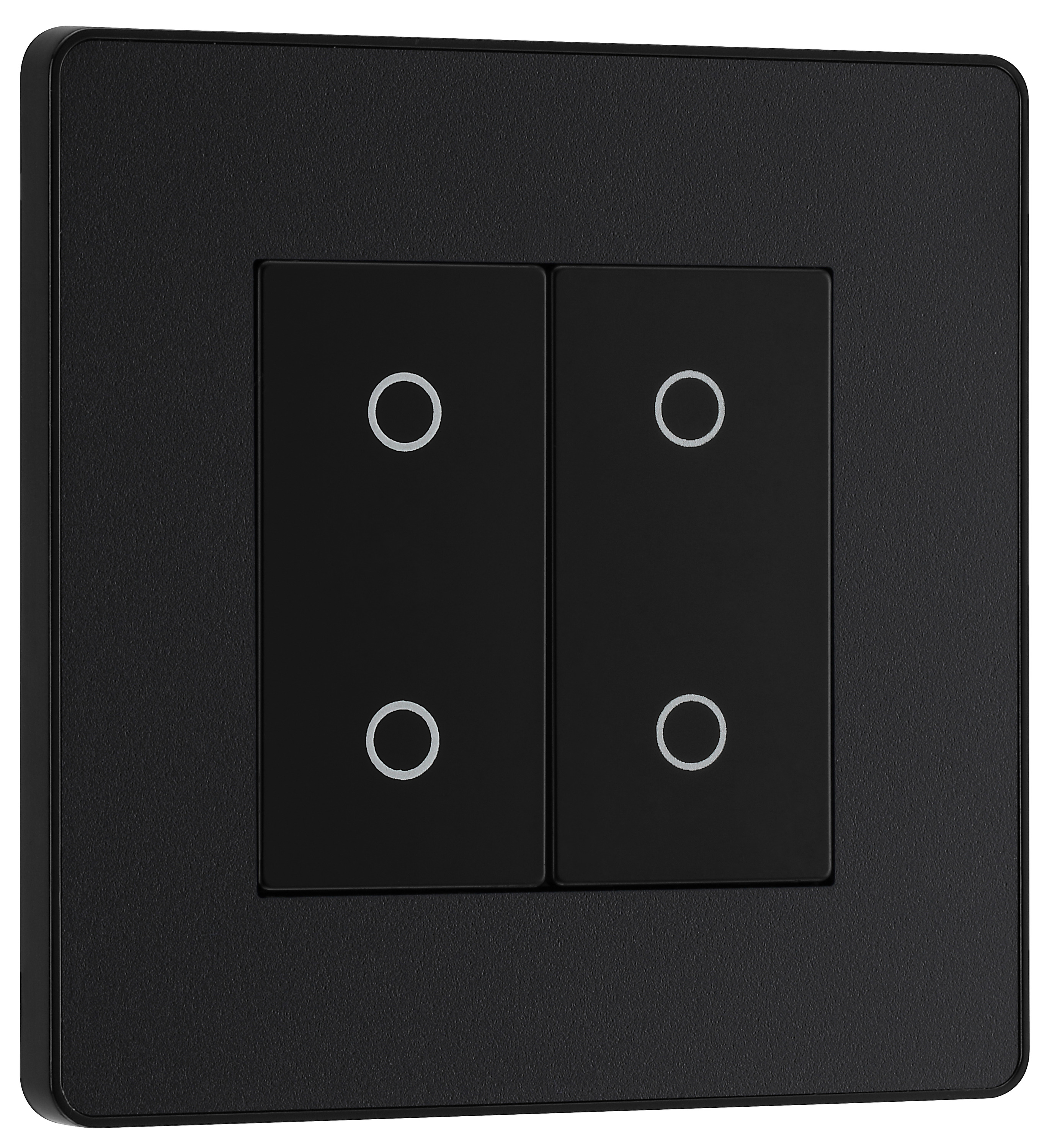 BG Evolve Secondary Matt Black 2 Way Double Touch Dimmer Switch - 200W