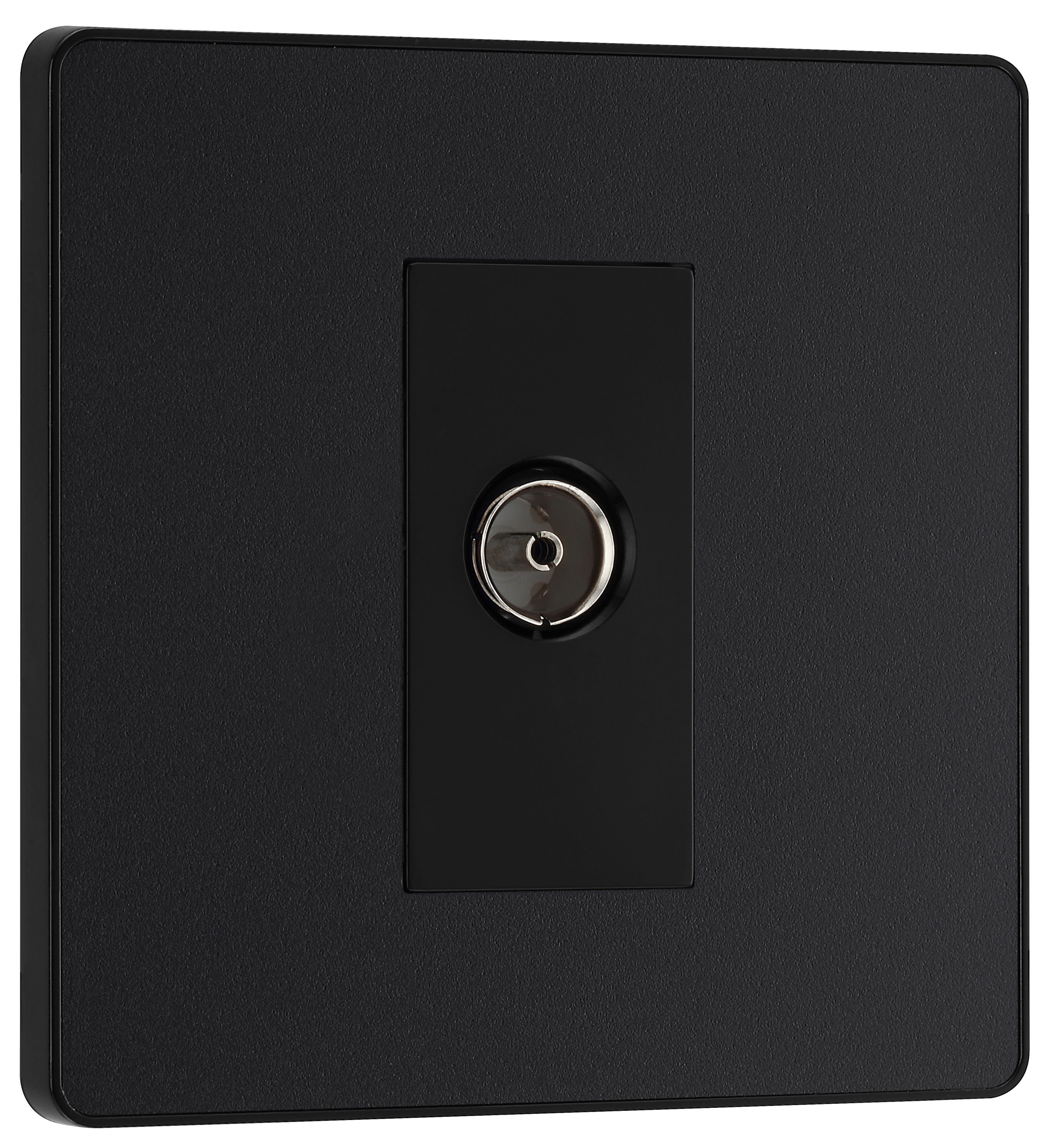 BG Evolve Matt Black Single Socket for TV or FM CoAxial Aerial
