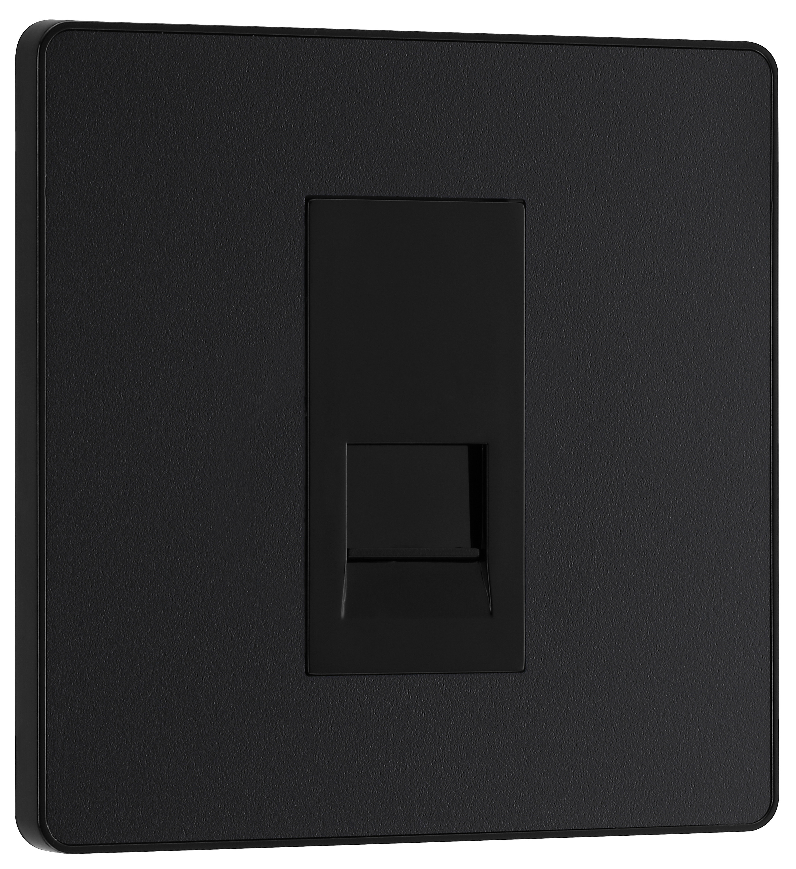 BG Evolve Master Matt Black Single Telephone Socket