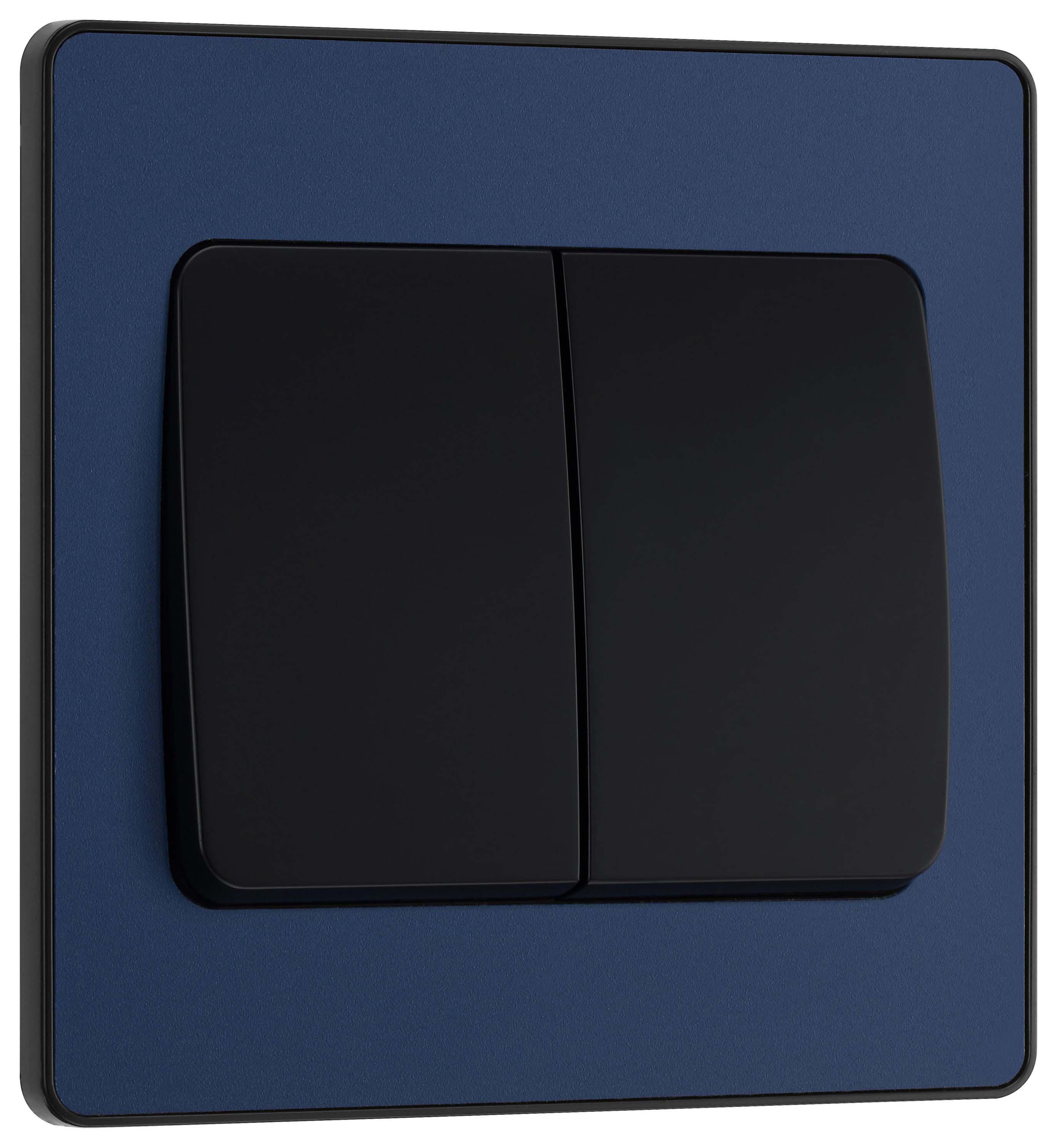 BG Evolve Matt Blue 20A 16Ax Wide Rocker Double Light Switch - 2 Way