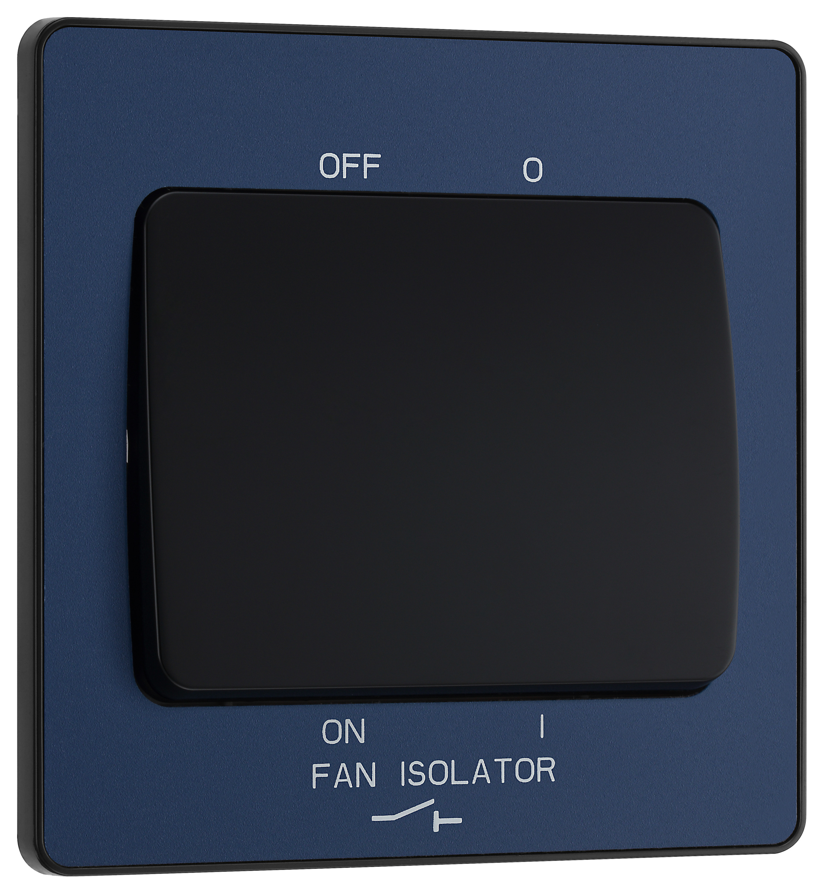 Image of BG Evolve Matt Blue 10A Triple Pole Fan Isolator Switch