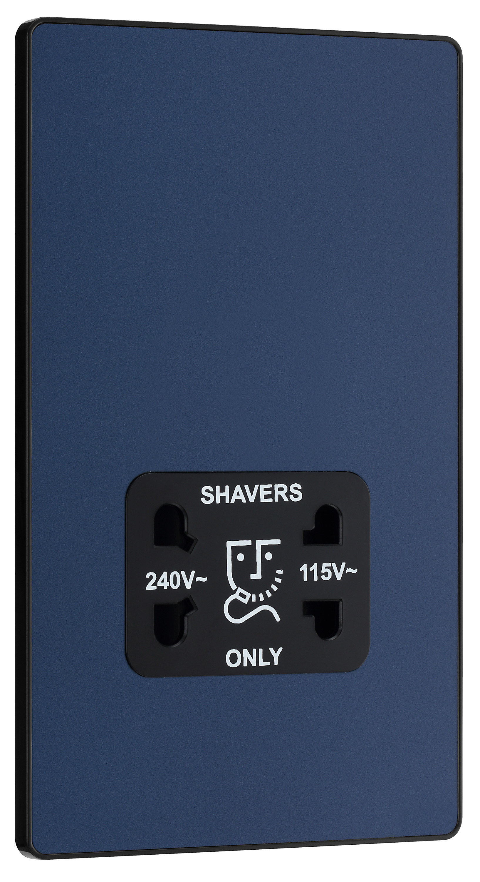 BG Evolve 115/240V Dual Voltage Shaver Socket - Matt Blue