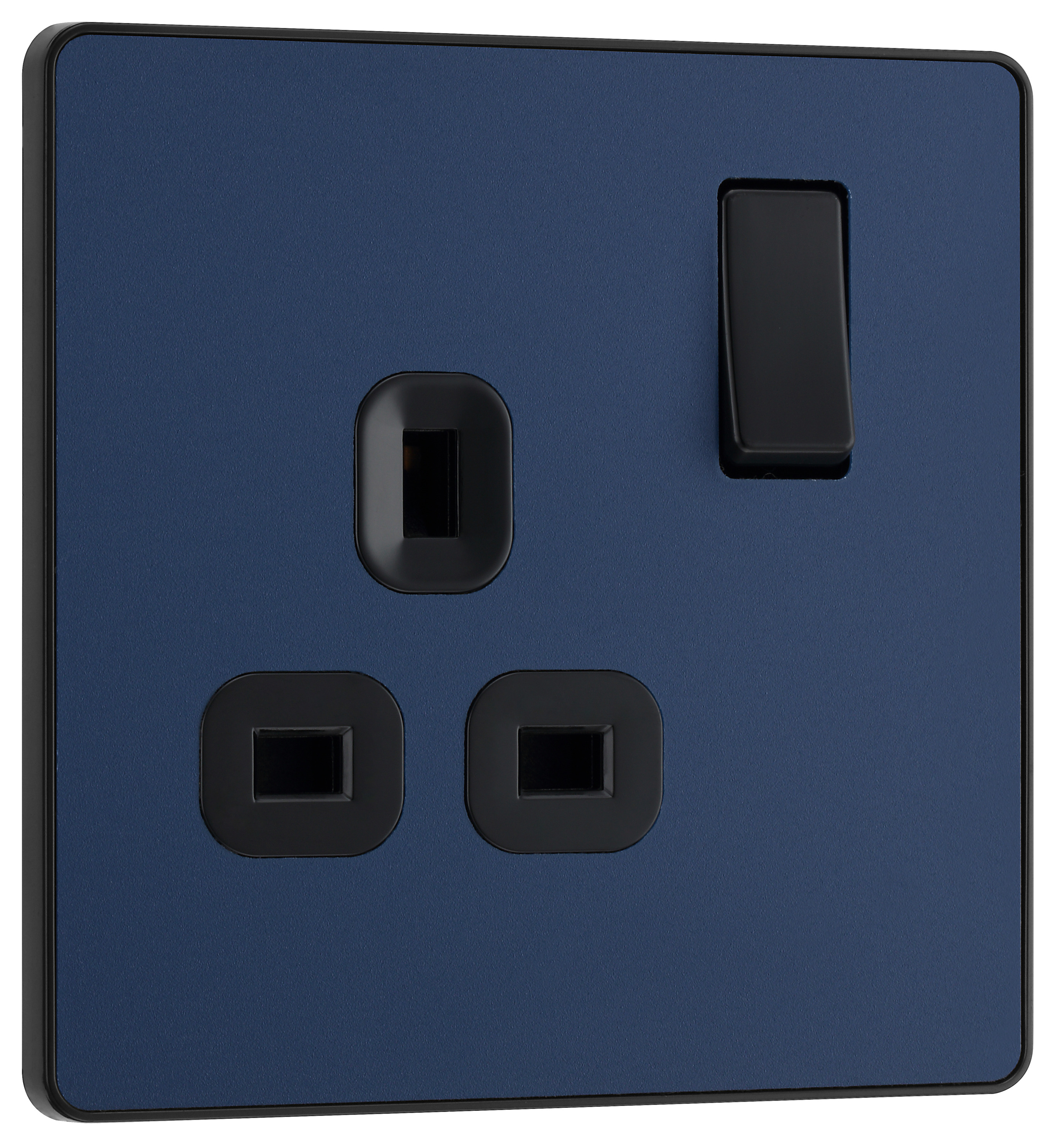 Image of BG Evolve Matt Blue 13A Single Switched Power Socket