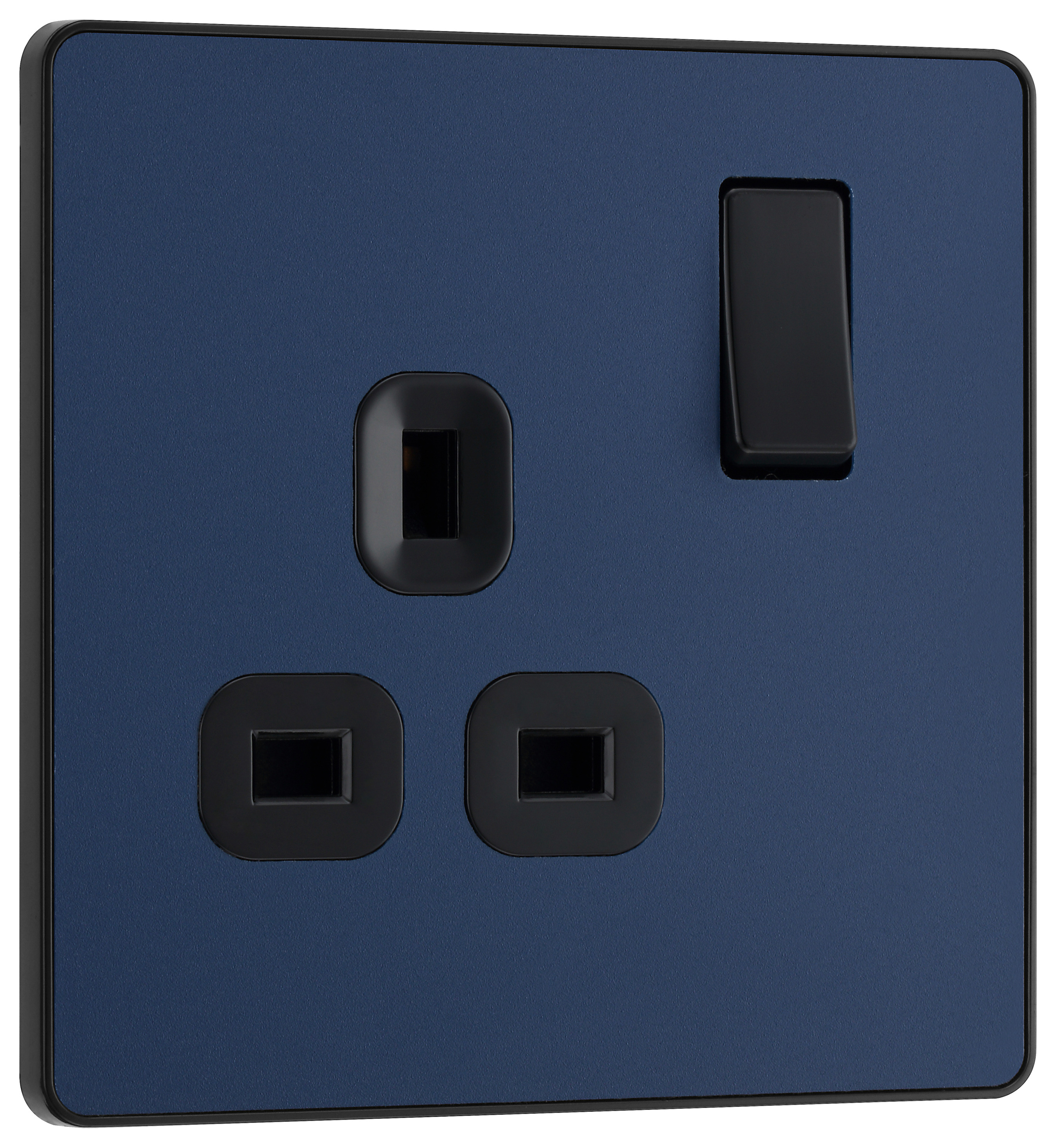 Image of BG Evolve Matt Blue 13A Single Switched Power Socket