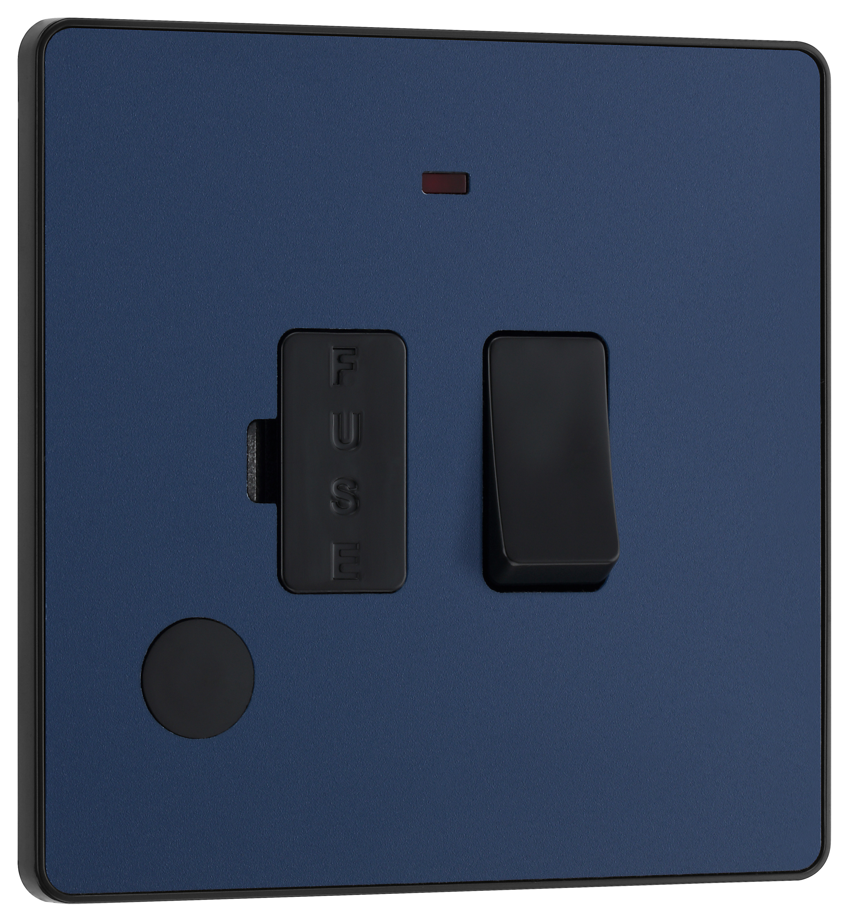 Image of BG Evolve Matt Blue 13A Switched Fused Connection Unit with Power Led Indicator & Flex Outlet