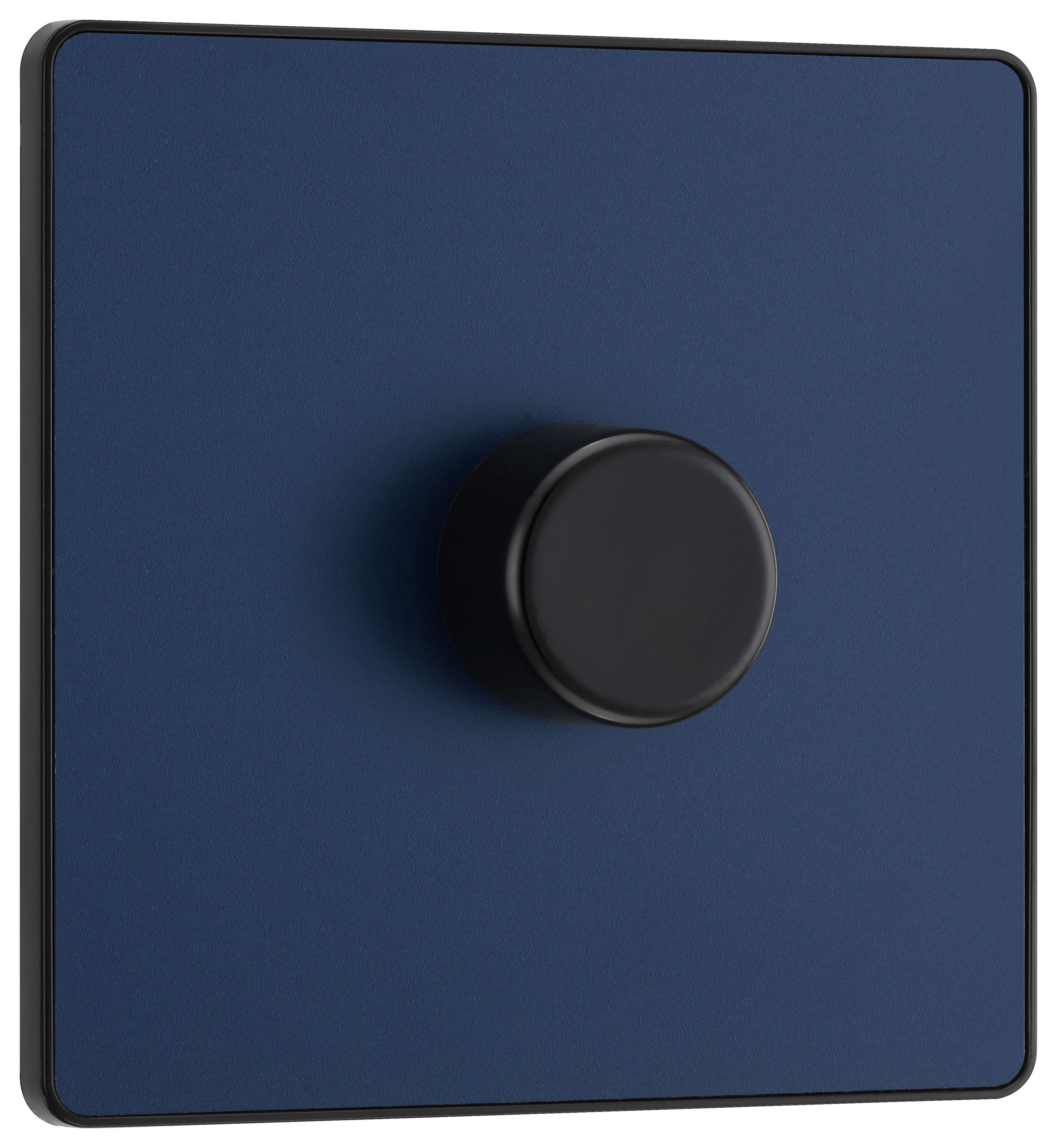 BG Evolve Matt Blue 2 Way Trailing Edge Led Push On / Off Single Dimmer Switch - 200W