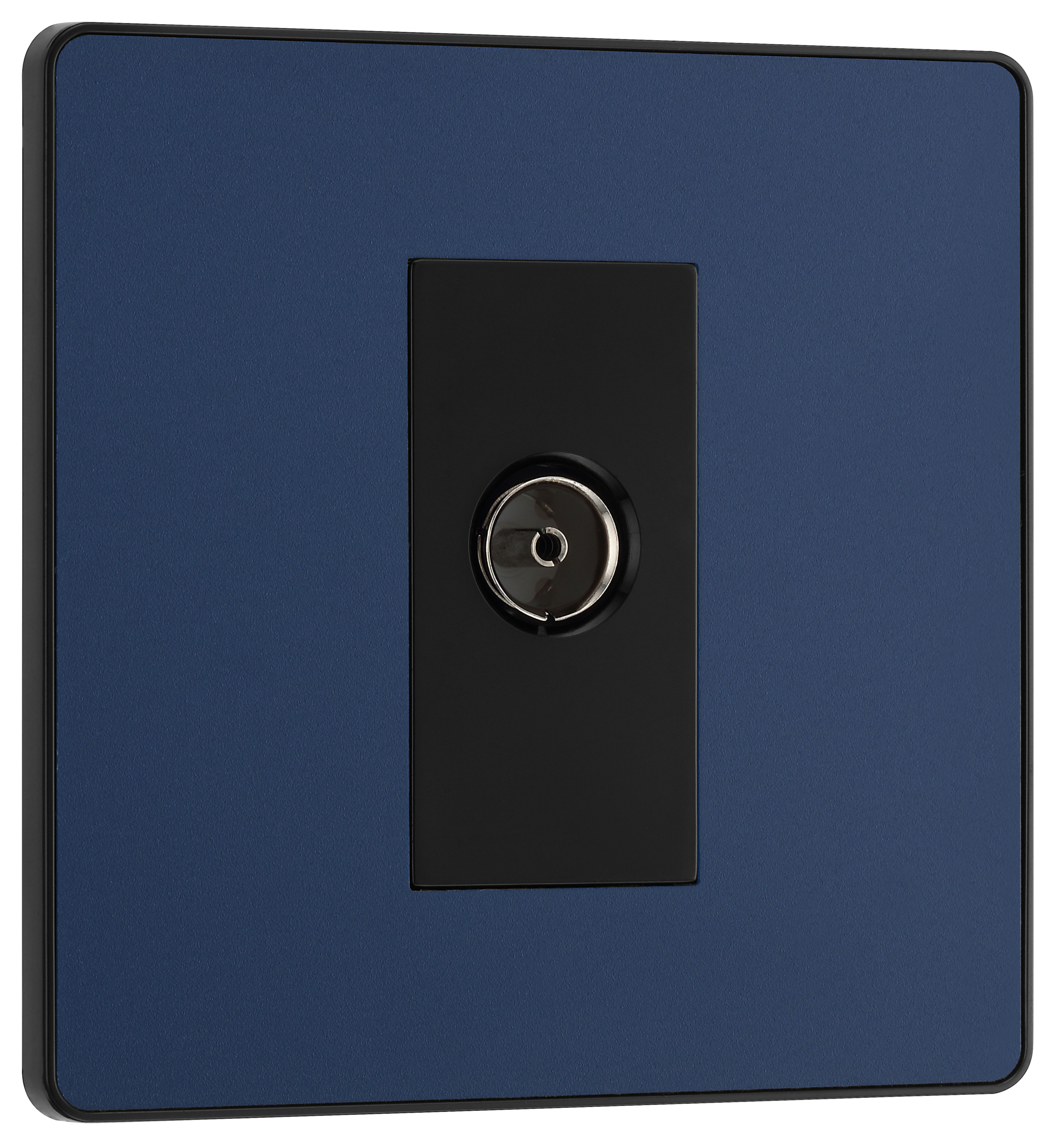 Image of BG Evolve Matt Blue Single Socket for TV or FM Co-Axial Aerial Connection
