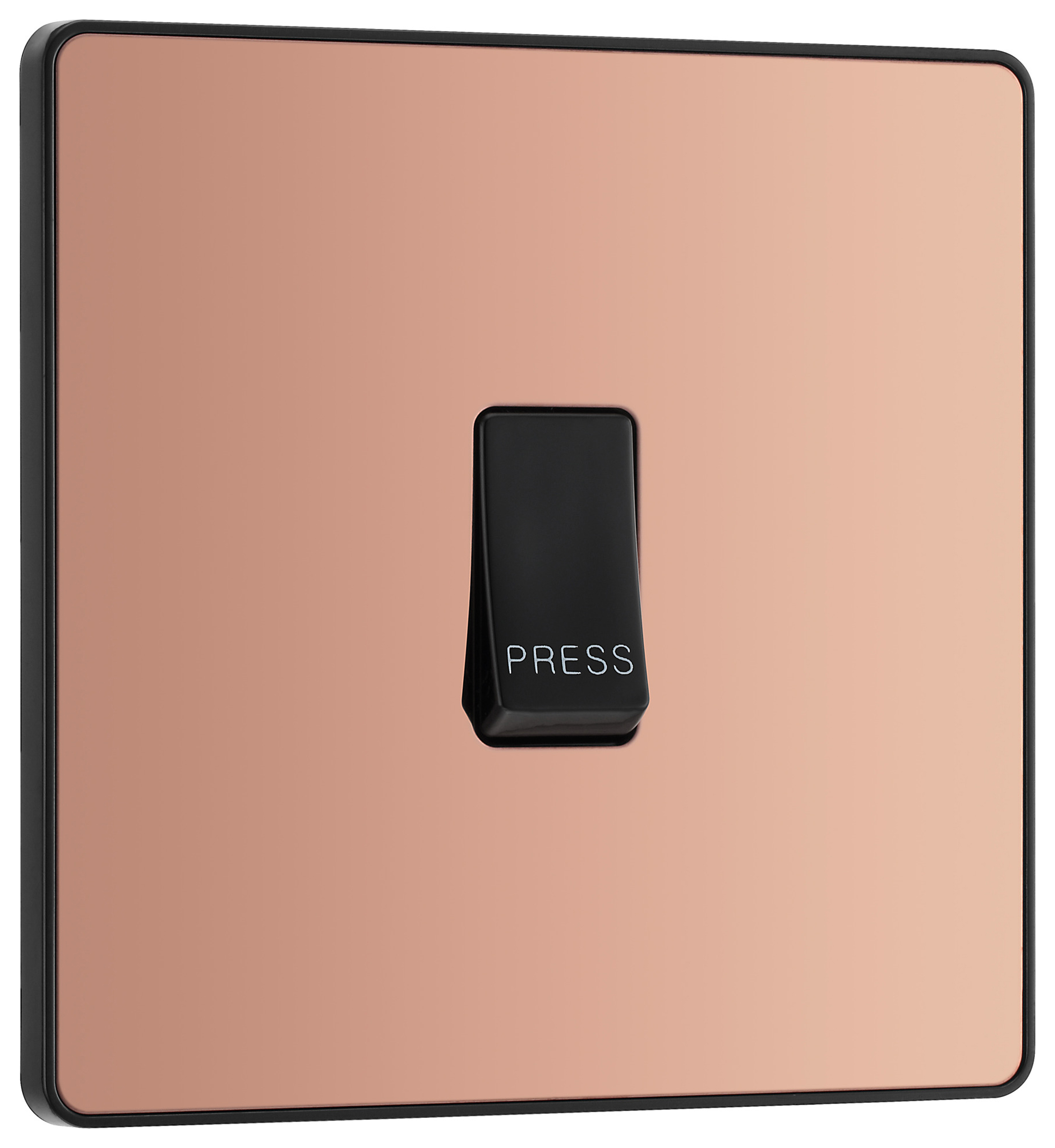 BG Evolve 10A Single Press Switch - Polished Copper