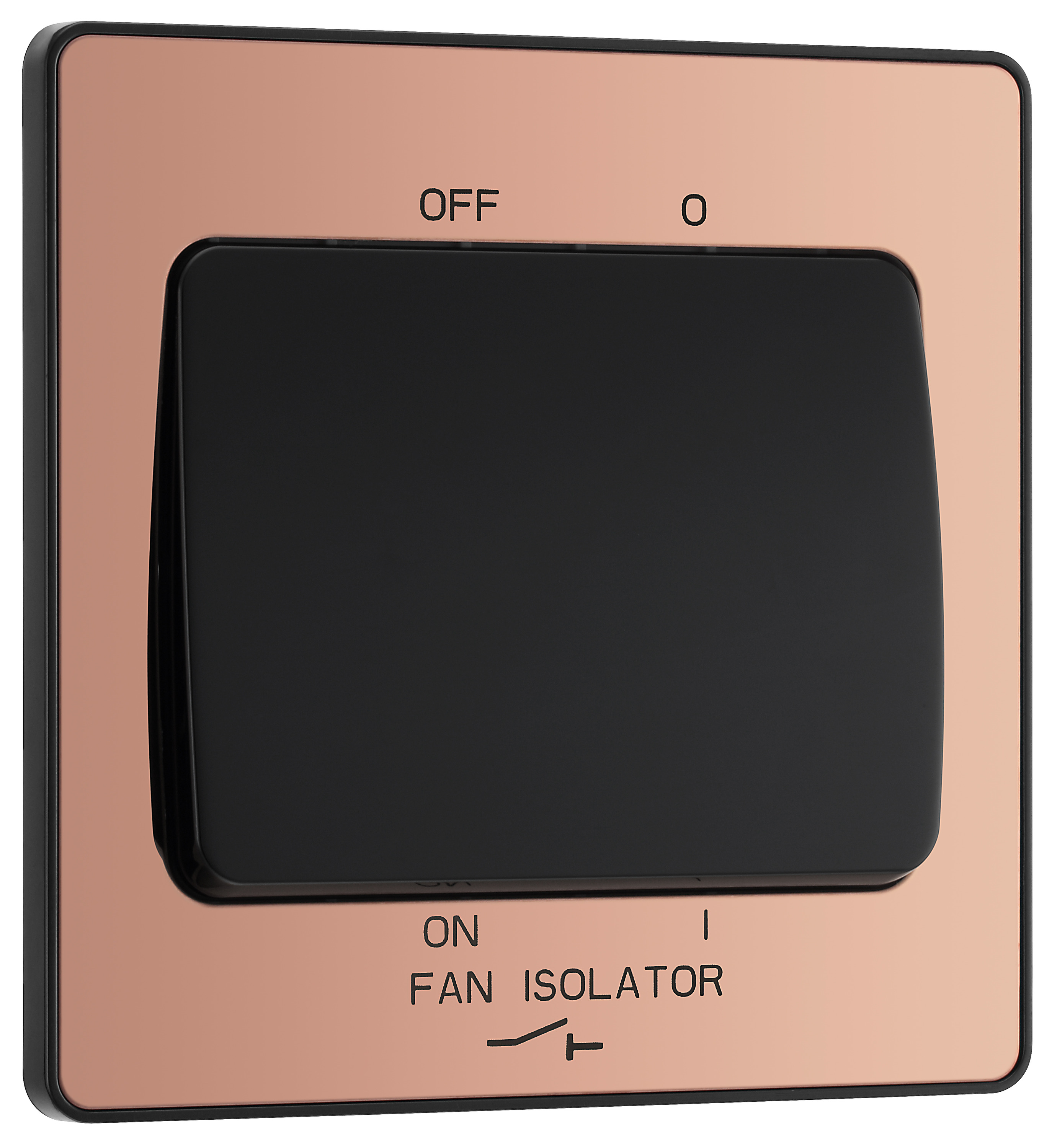 Image of BG Evolve Polished Copper 10A Triple Pole Fan Isolator Switch