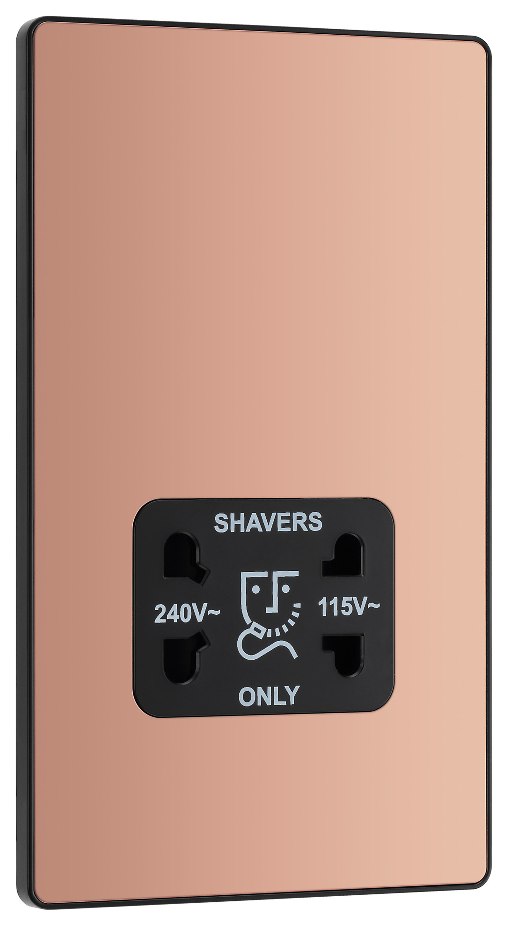 BG Evolve Polished Copper Dual Voltage Shaver Socket - 115 / 240V