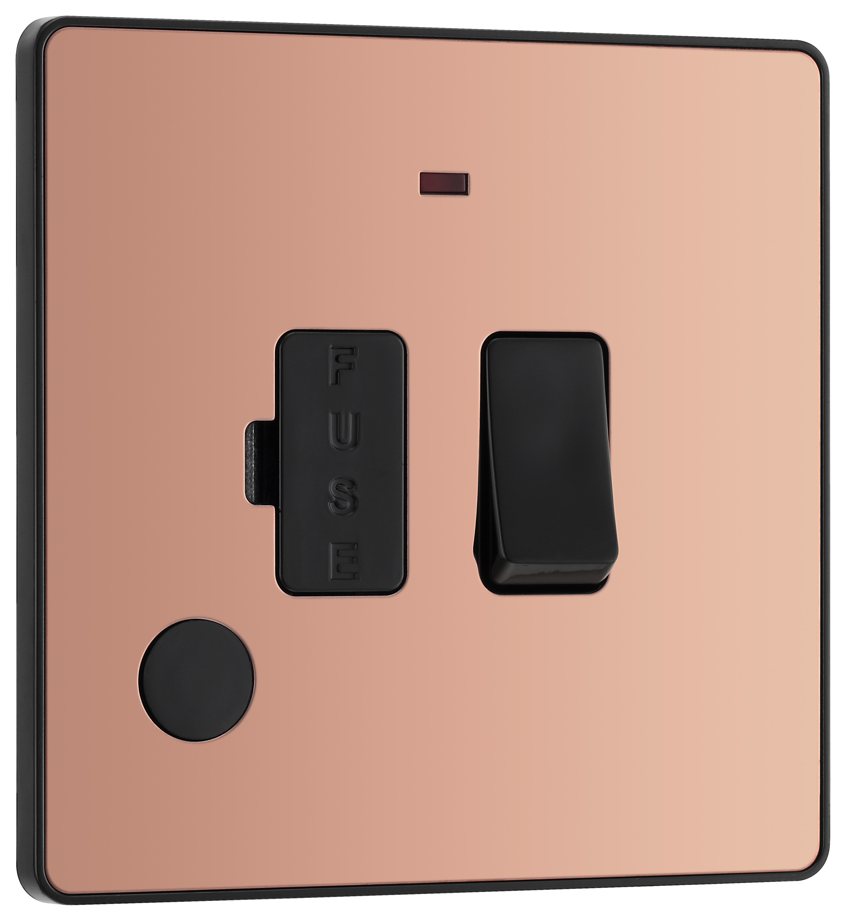 BG Evolve 13A Switched Fused Connection Unit with Power Led Indicator & Flex Outlet - Polished Copper