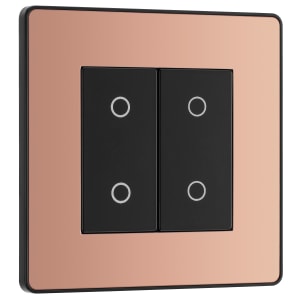 BG Evolve Master Polished Copper 2 Way Double Touch Dimmer Switch - 200W