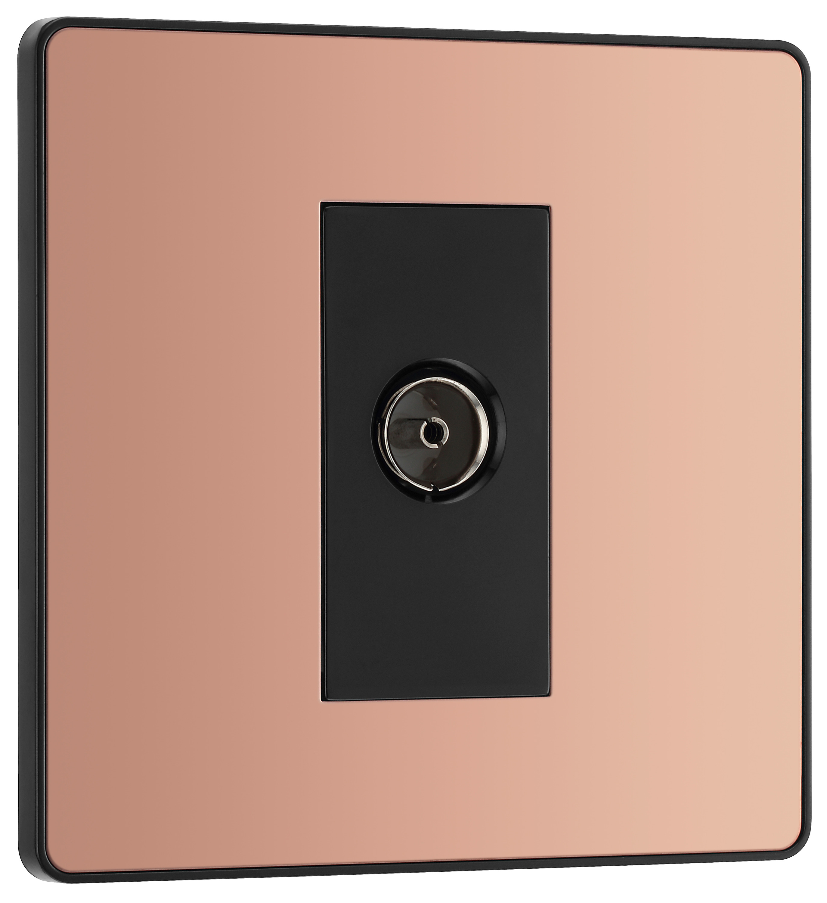 Image of BG Evolve Polished Copper Single Socket for TV or FM Co-Axial Aerial Connection