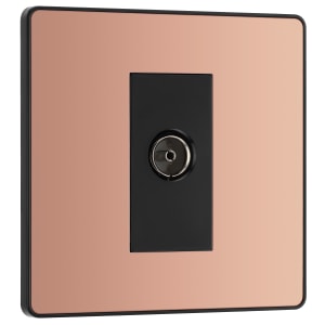 BG Evolve Polished Copper Single Socket for TV or FM Co-Axial Aerial Connection