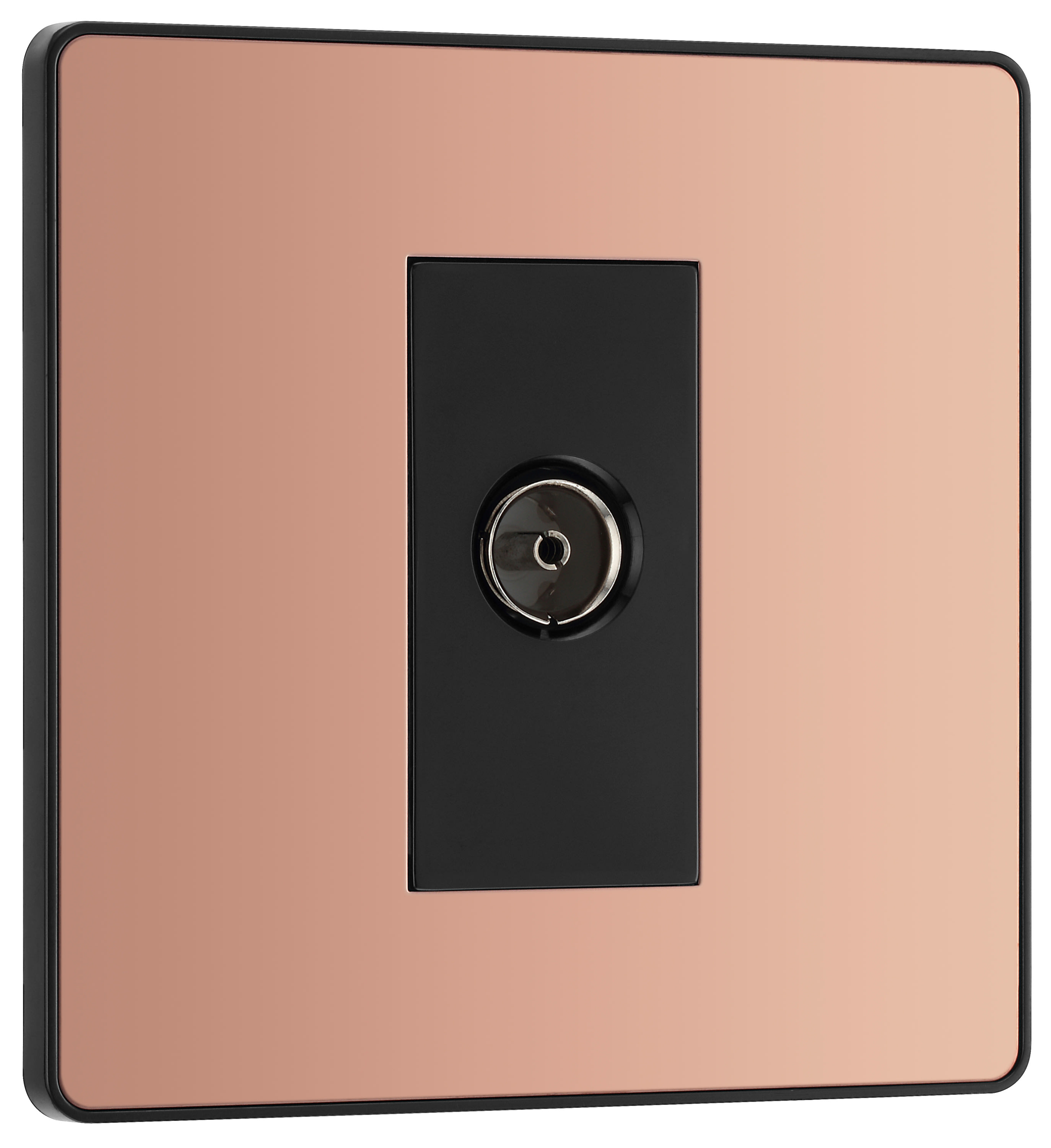 BG Evolve Polished Copper Single Socket for TV or FM CoAxial Aerial
