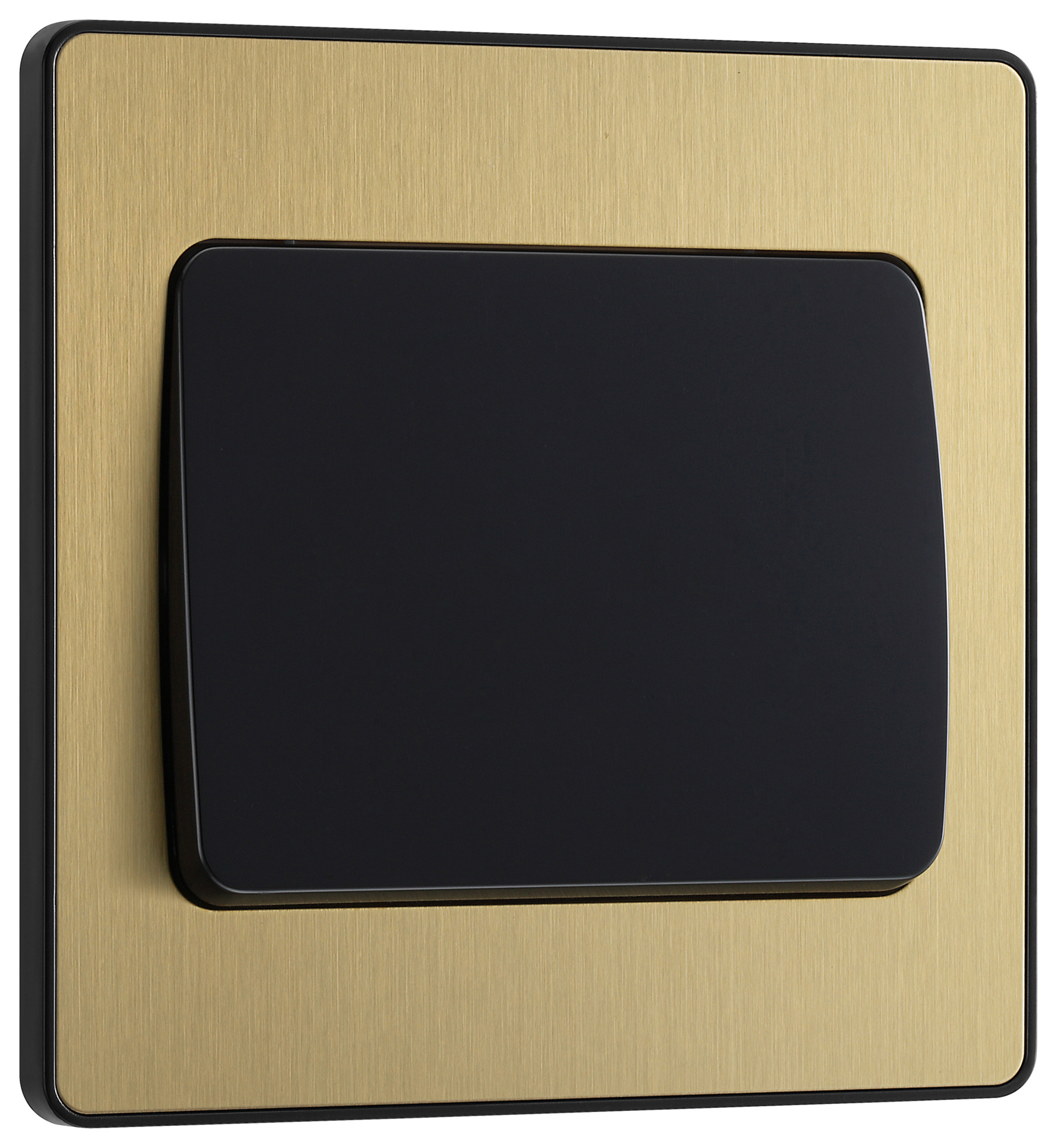 BG Evolve 2 Way 20A 16Ax Wide Rocker Single Light Switch - Brushed Brass