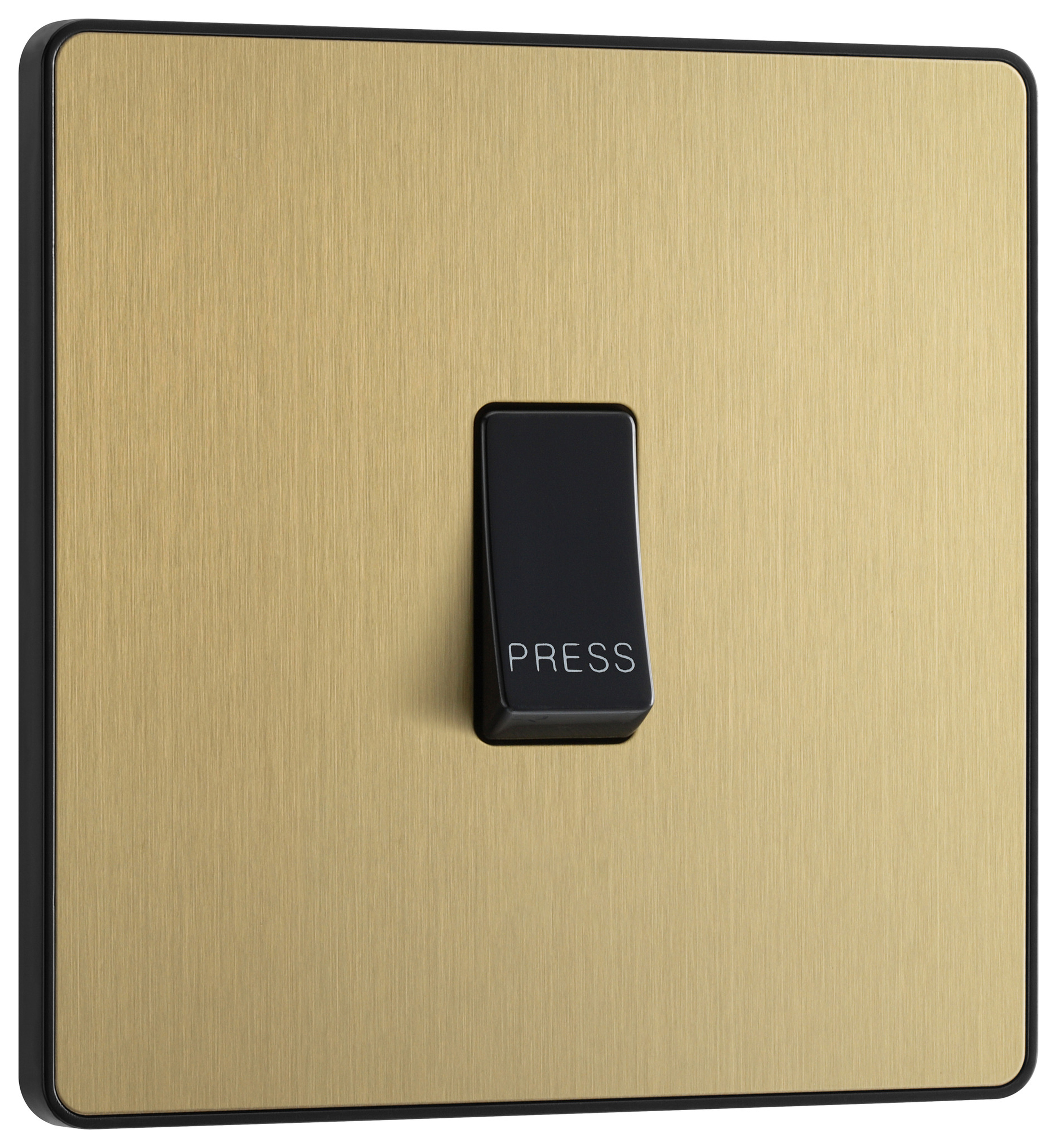 BG Evolve 10A Single Press Switch - Brushed Brass