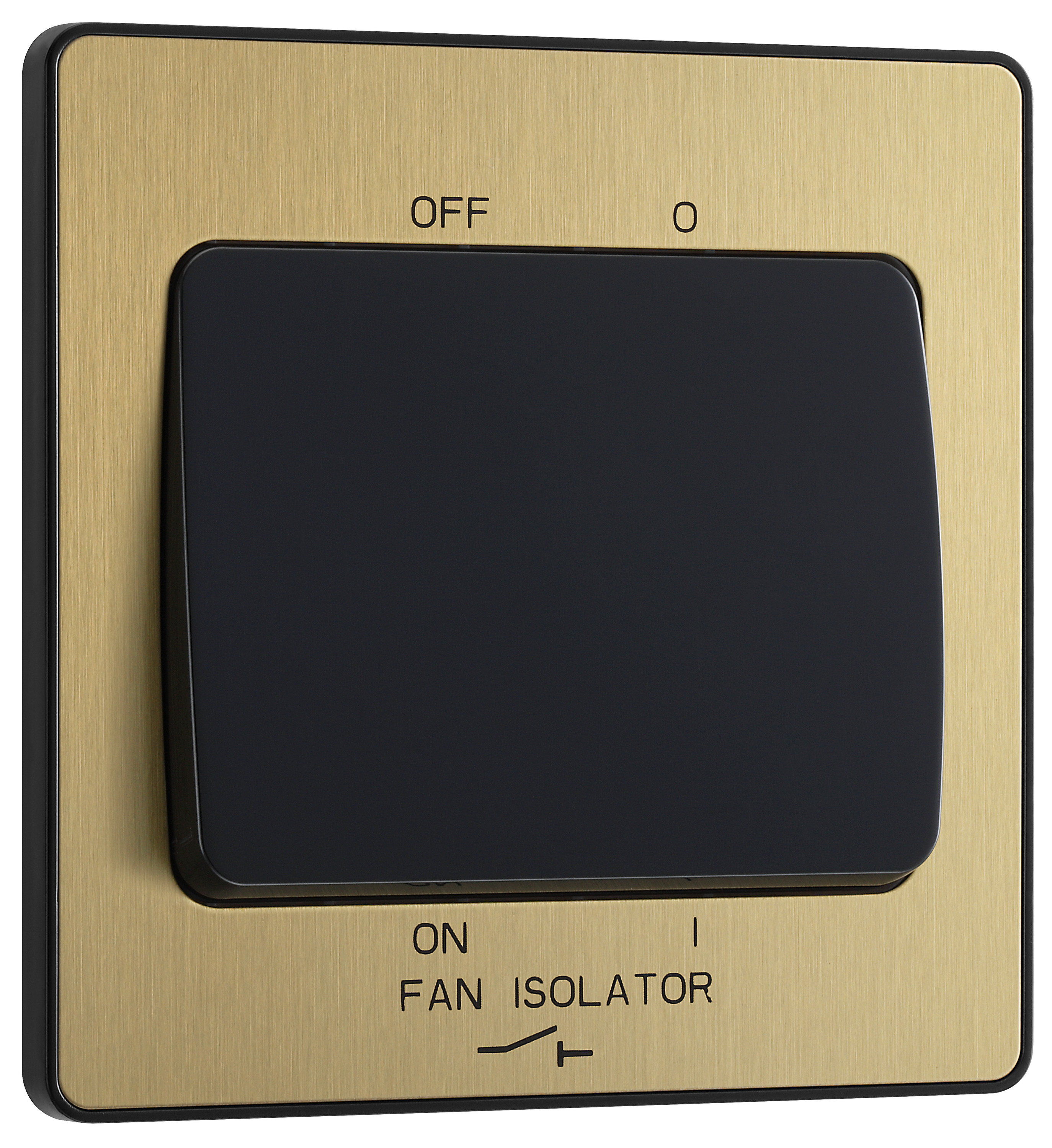 Image of BG Evolve Brushed Brass 10A Fan Isolator Triple Pole Switch