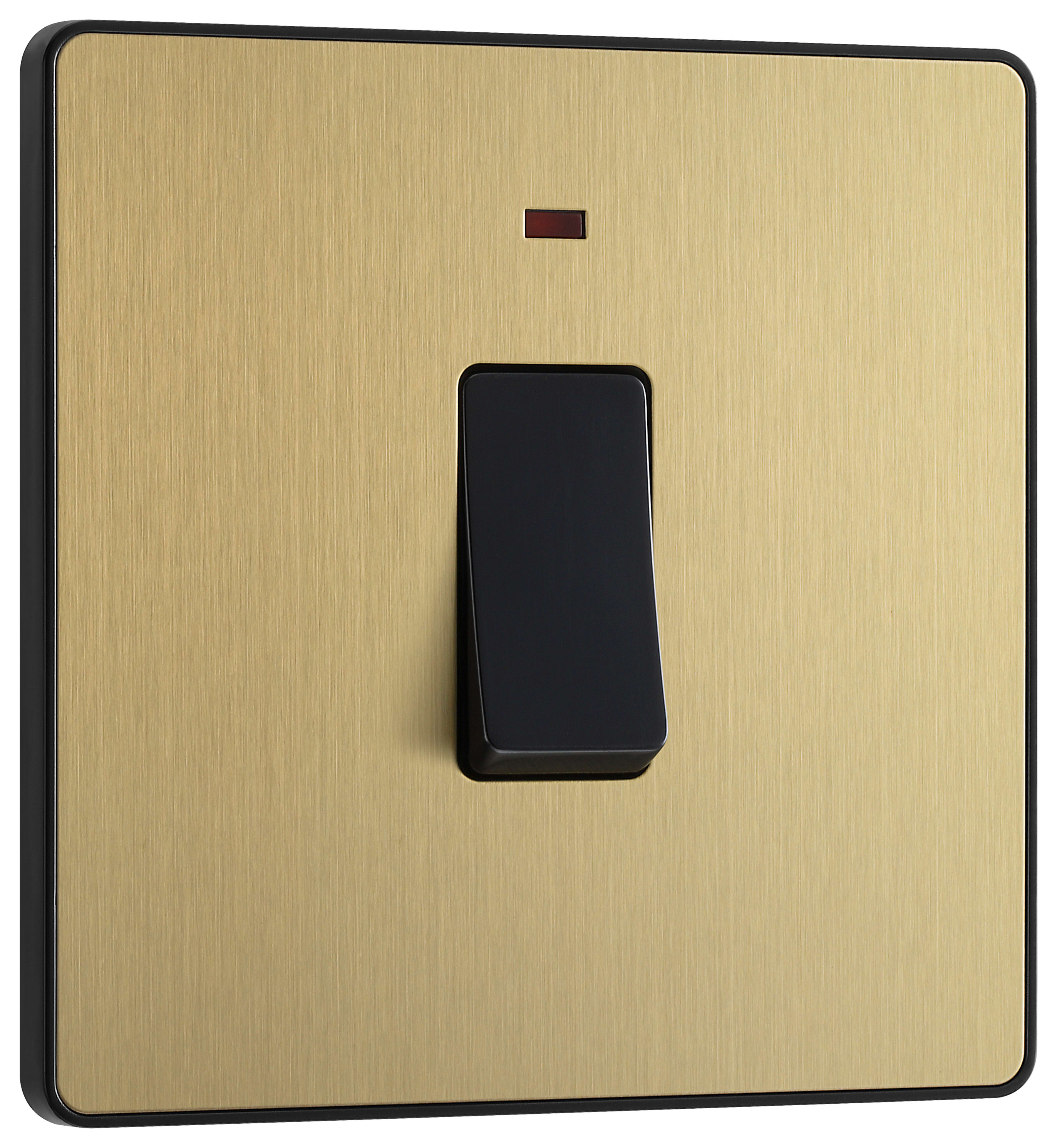 BG Evolve 20A Double Pole Switch with Power Led Indicator - Brushed Brass