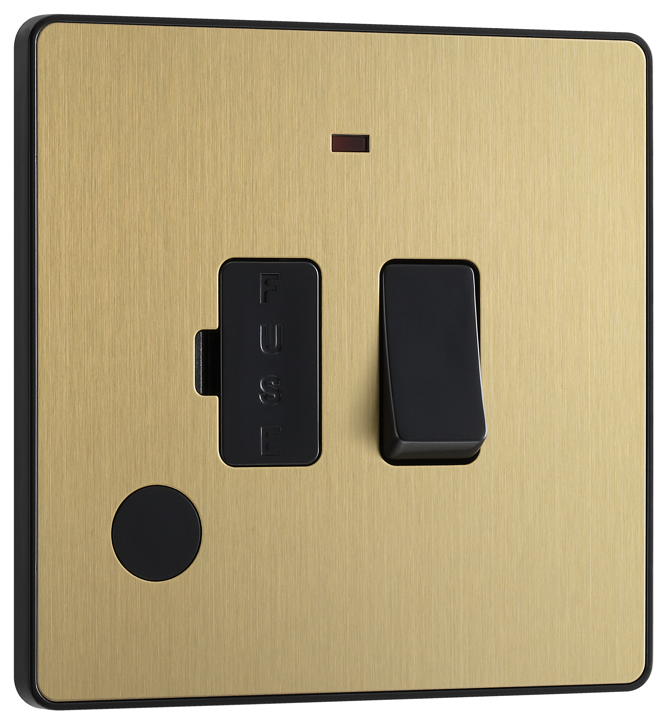 BG Evolve Brushed Brass 13A Switched Fused Connection Unit with Power Led Indicator & Flex Outlet