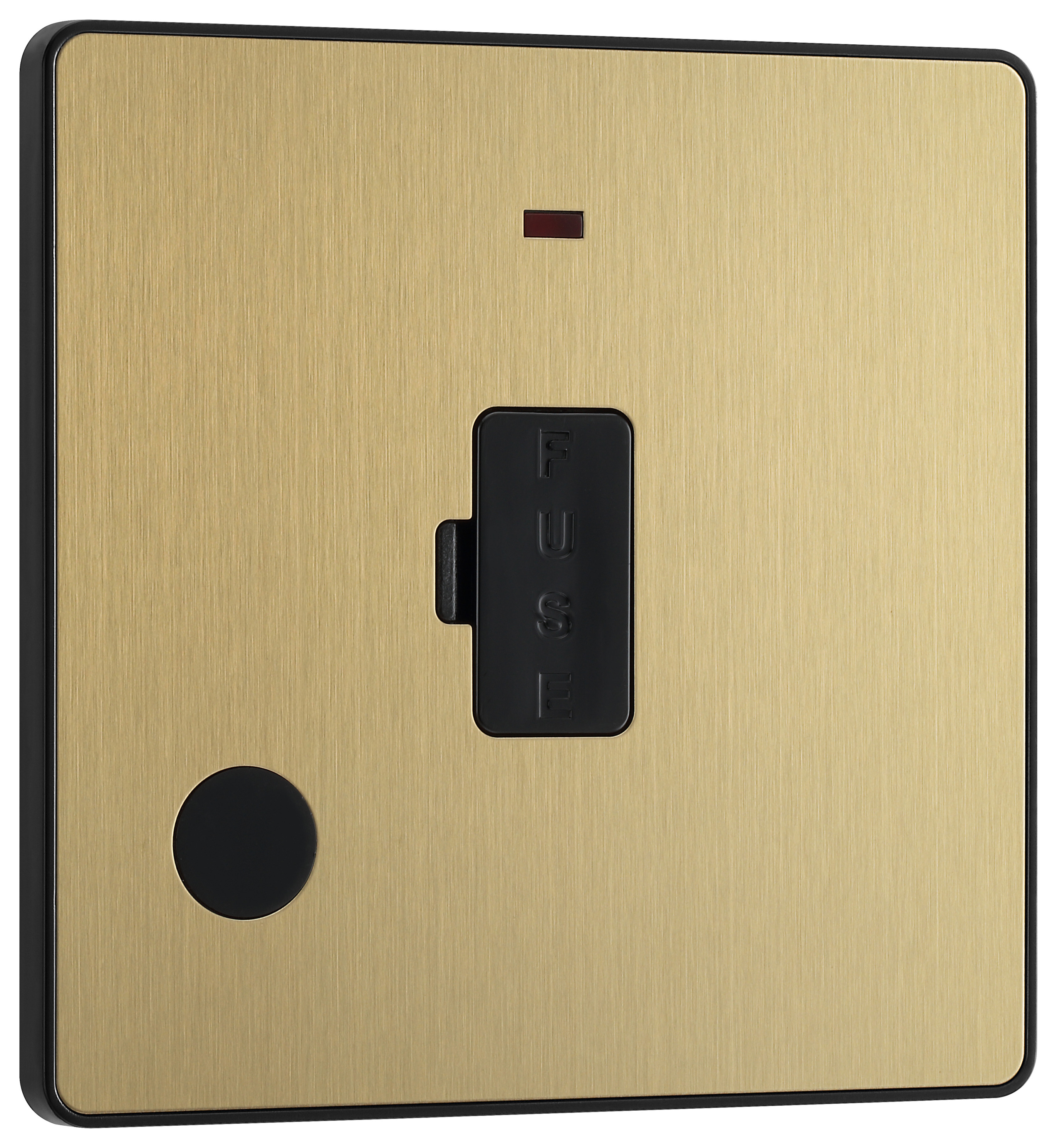 BG Evolve Brushed Brass 13A Unswitched Fused Connection Unit with Power Led Indicator & Flex Outlet