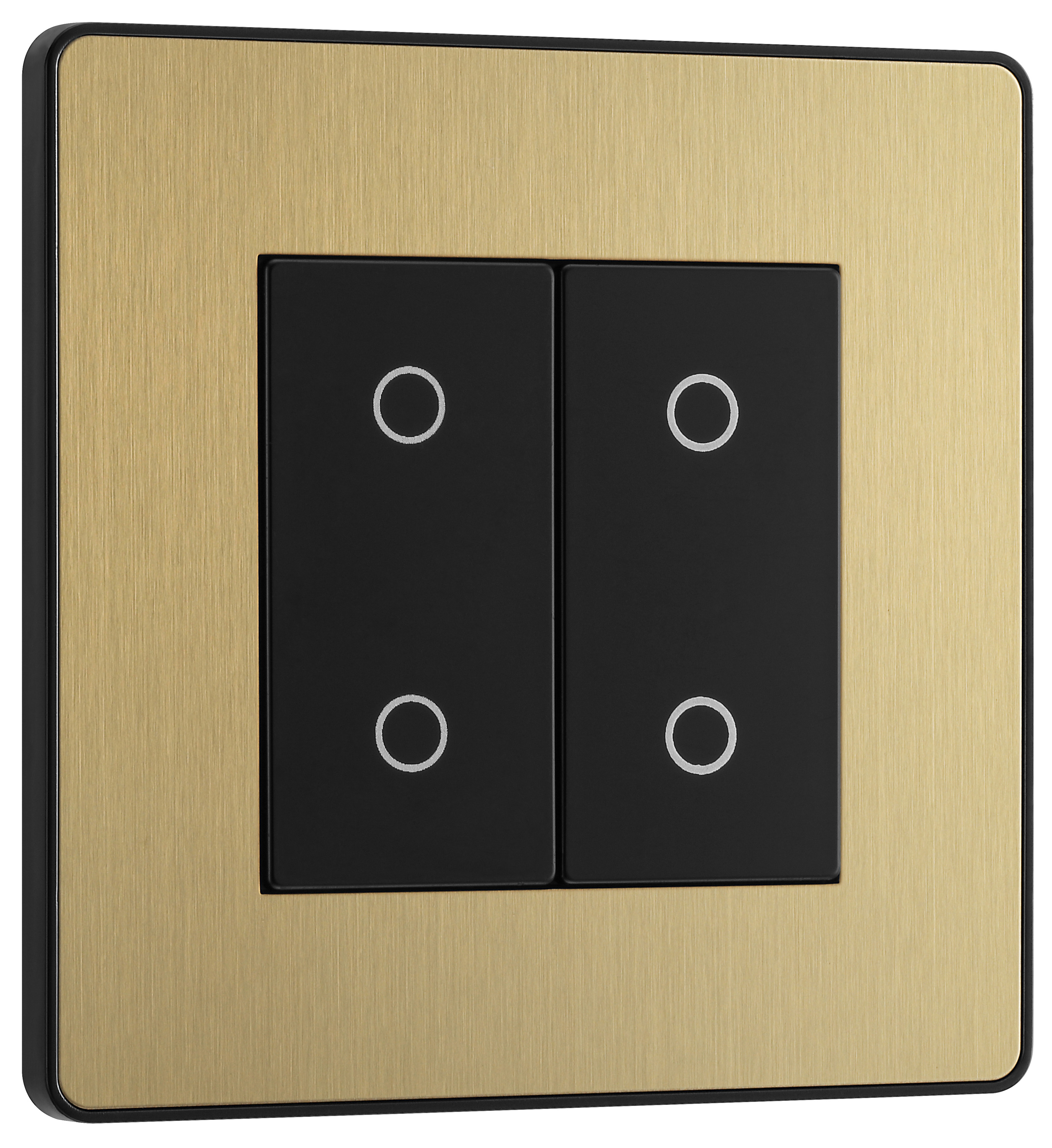 Image of BG Evolve Secondary Brushed Brass 2 Way Double Touch Dimmer Switch - 200W