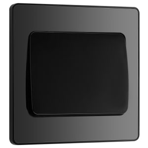BG Evolve Black Chrome 20A 16Ax Wide Rocker Single Light Switch - 2 Way