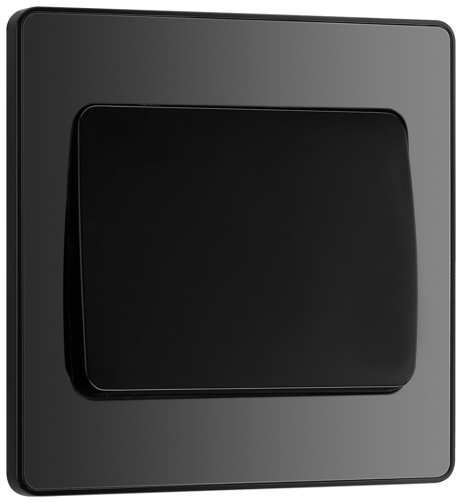 BG Evolve Black Chrome 20A 16Ax Wide Rocker Single Light Switch 2 Way