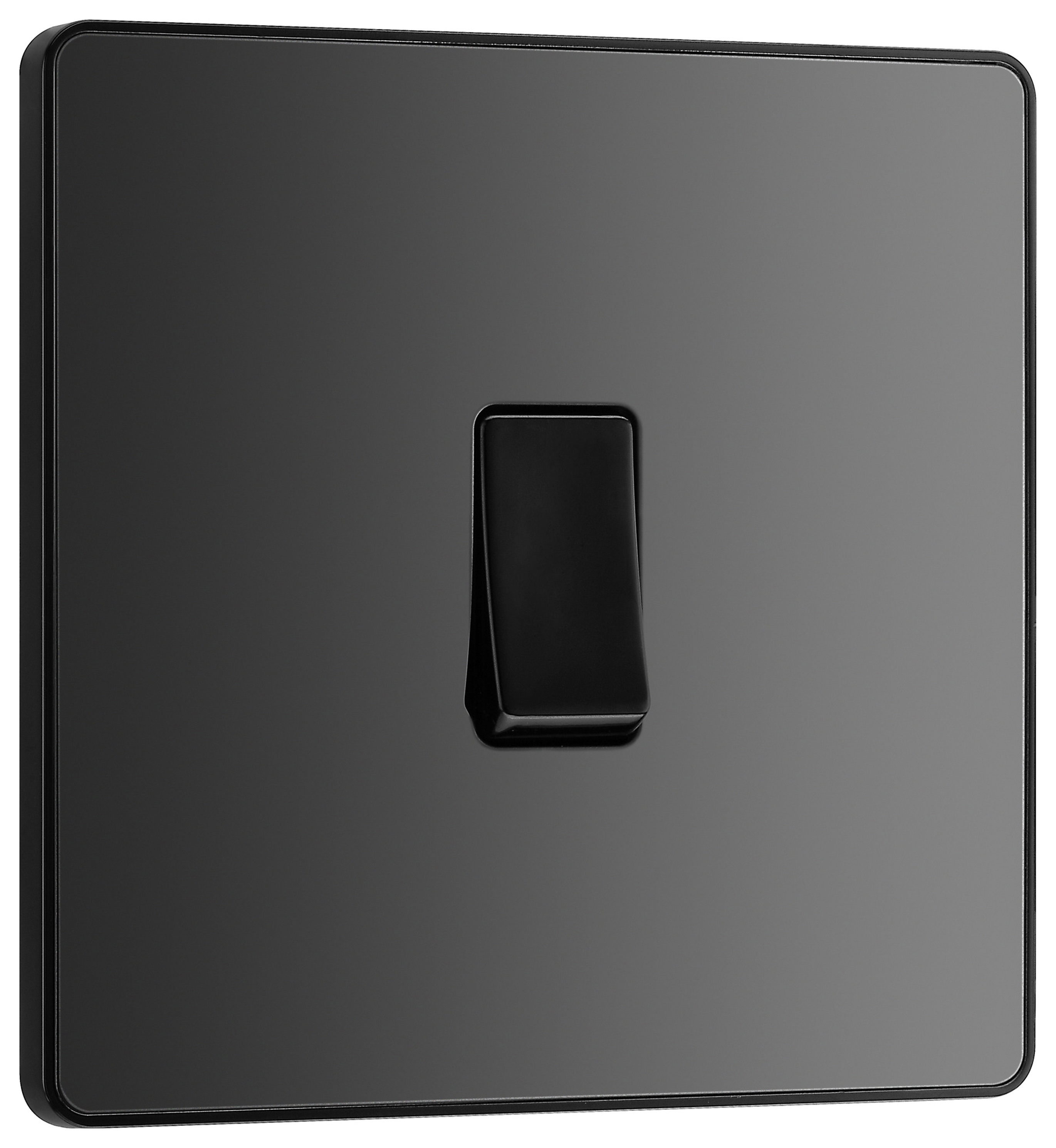 BG Evolve 2 Way 20A 16Ax Single Light Switch - Black Chrome