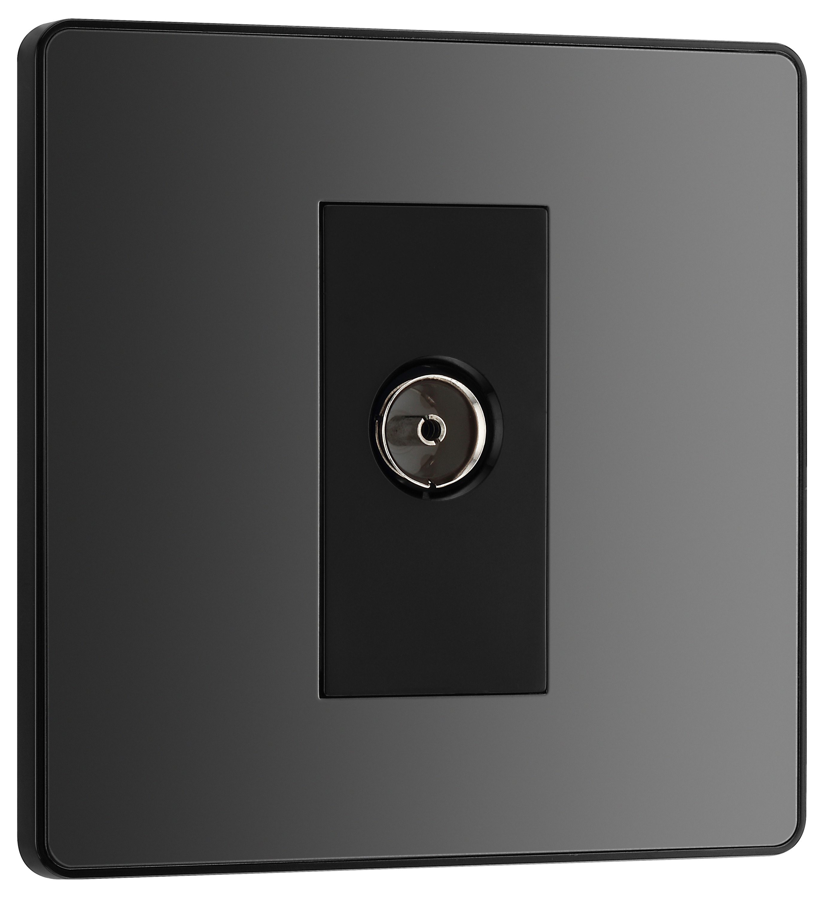 Image of BG Evolve Black Chrome Single Socket for TV & FM Co-Axial Aerial Connection